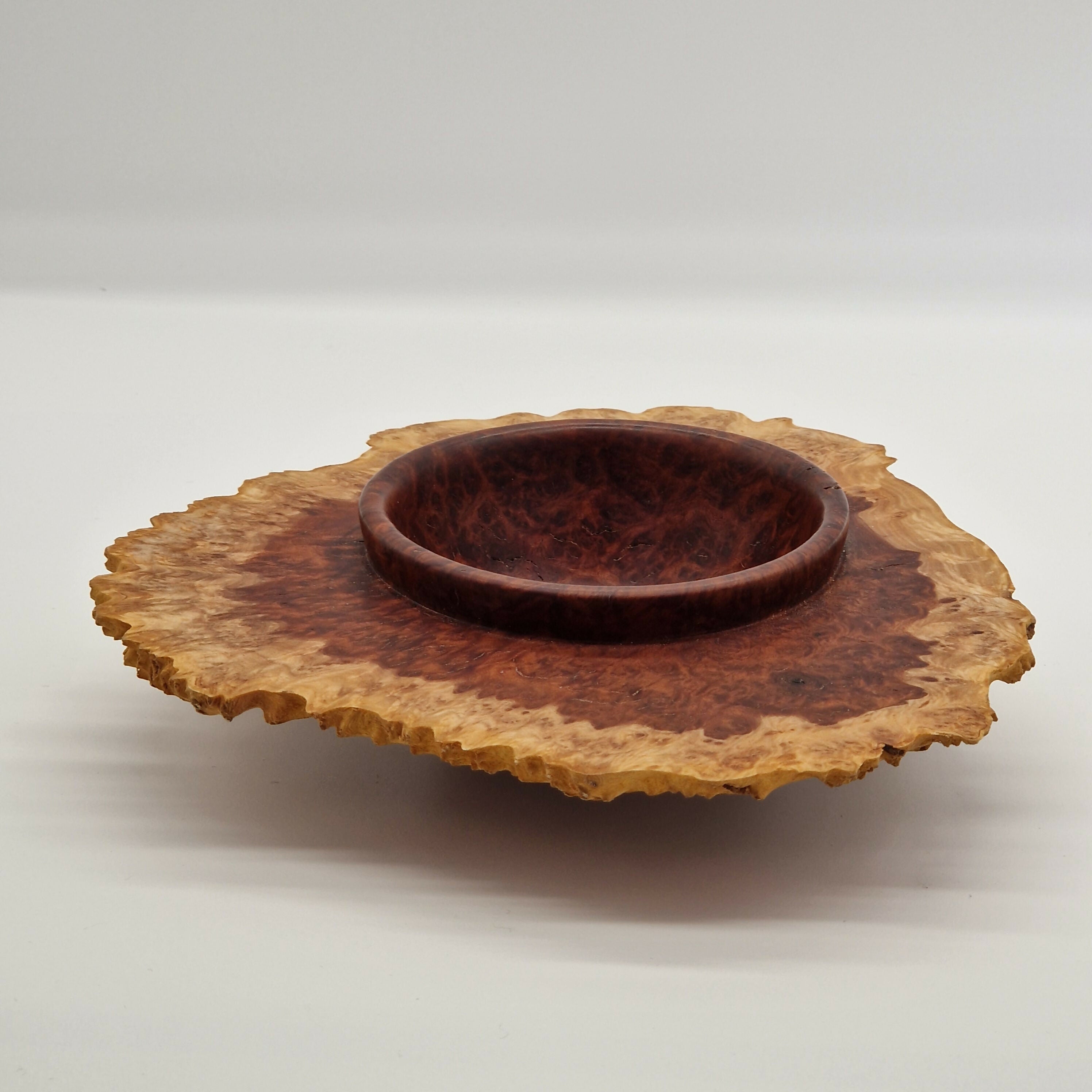 Hand Turned Natural Edged Winged Bowl made from Red Mallee Burr Wood