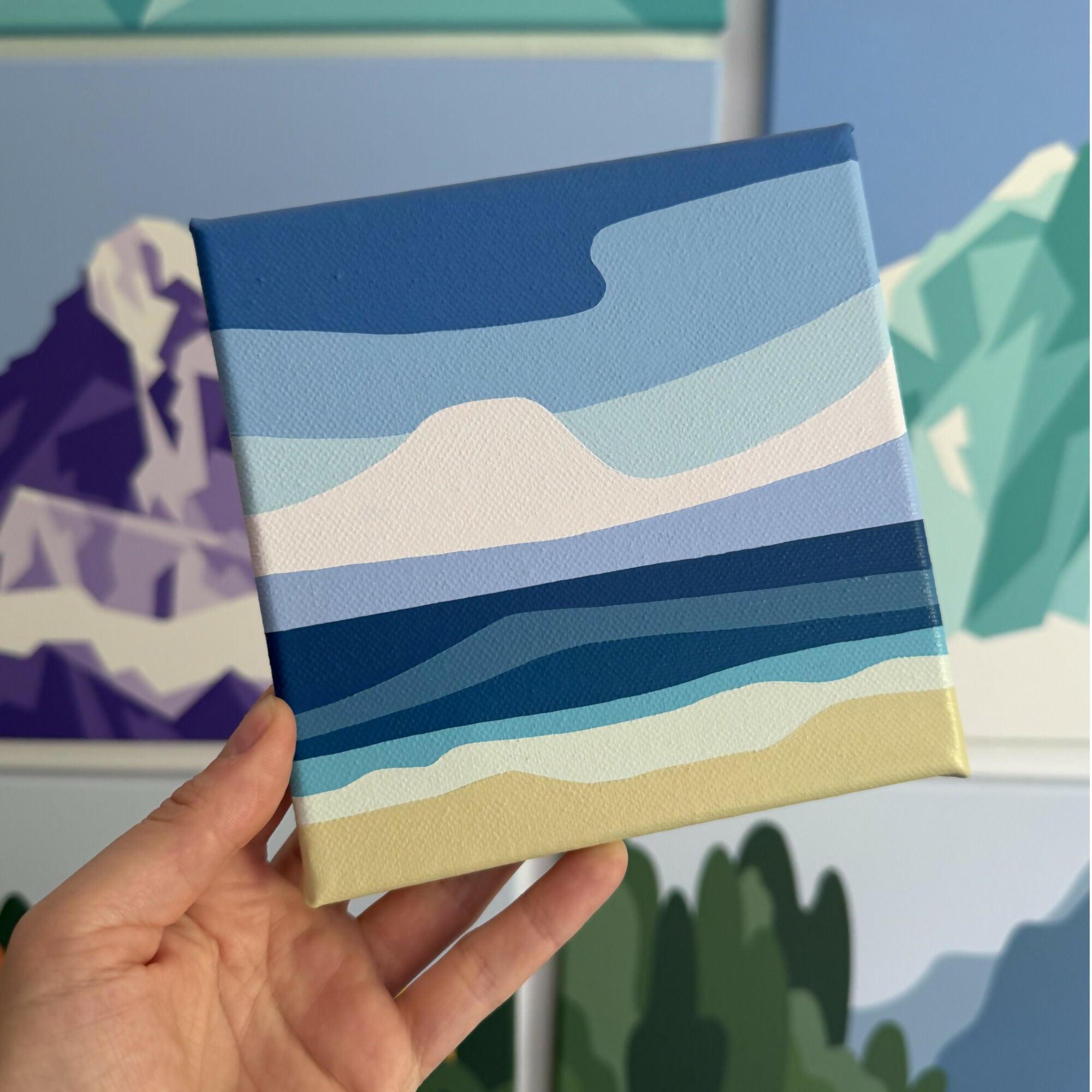 Ocean View 15 x 15cm Original painting