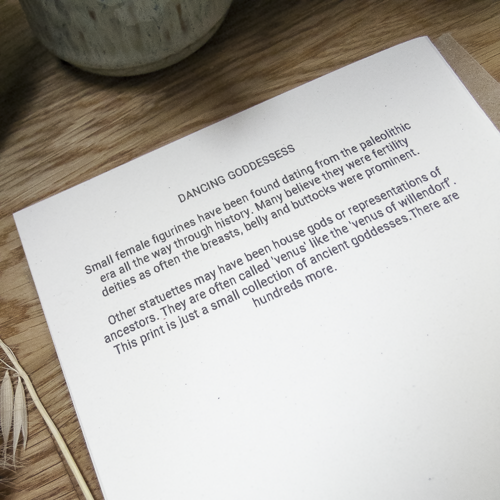 DANCING GODDESSES I LINOCUT GREETING CARD