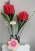 Handmade Chenille Tulip Arrangement in Ceramic Pot