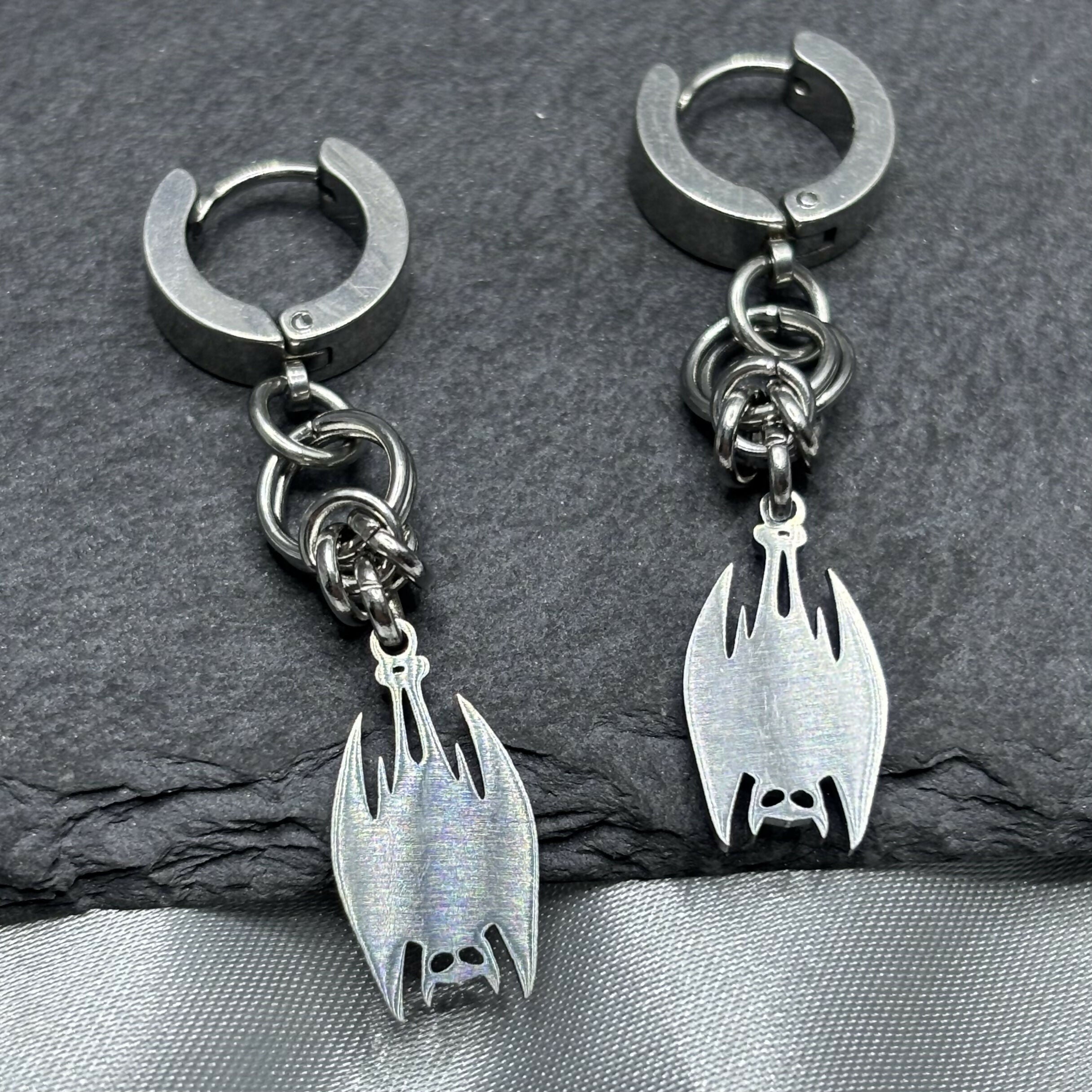 Hanging Bat Dangle Earrings