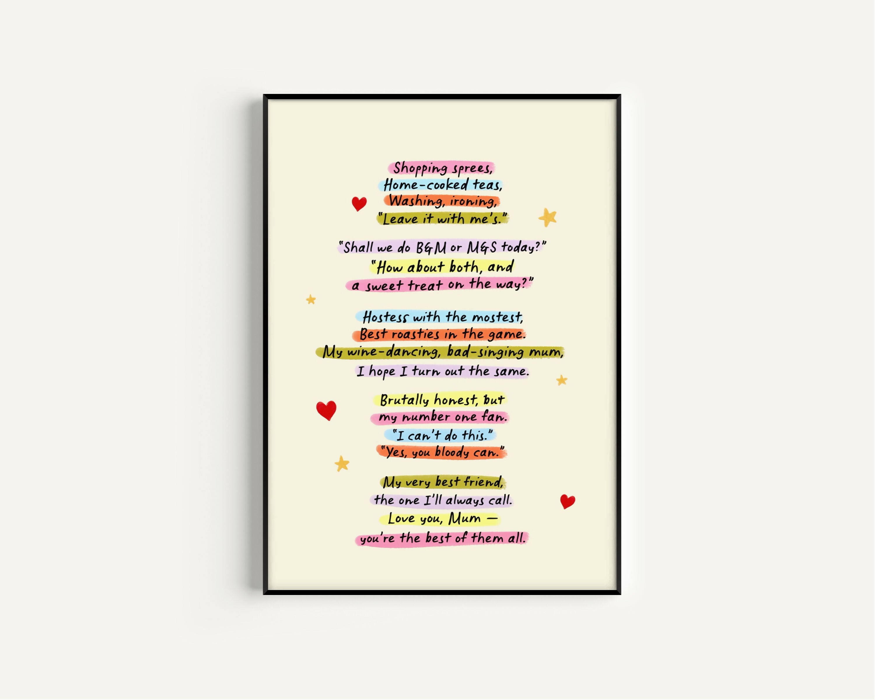 Ode To Mum Illustration Print