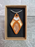 Unique Hand Crafted Diamond Shape Pendant Divided Into Four Separate Sections
