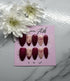 Reusable Burgundy French Tip With Bows And Stars Handmade Press On Nails
