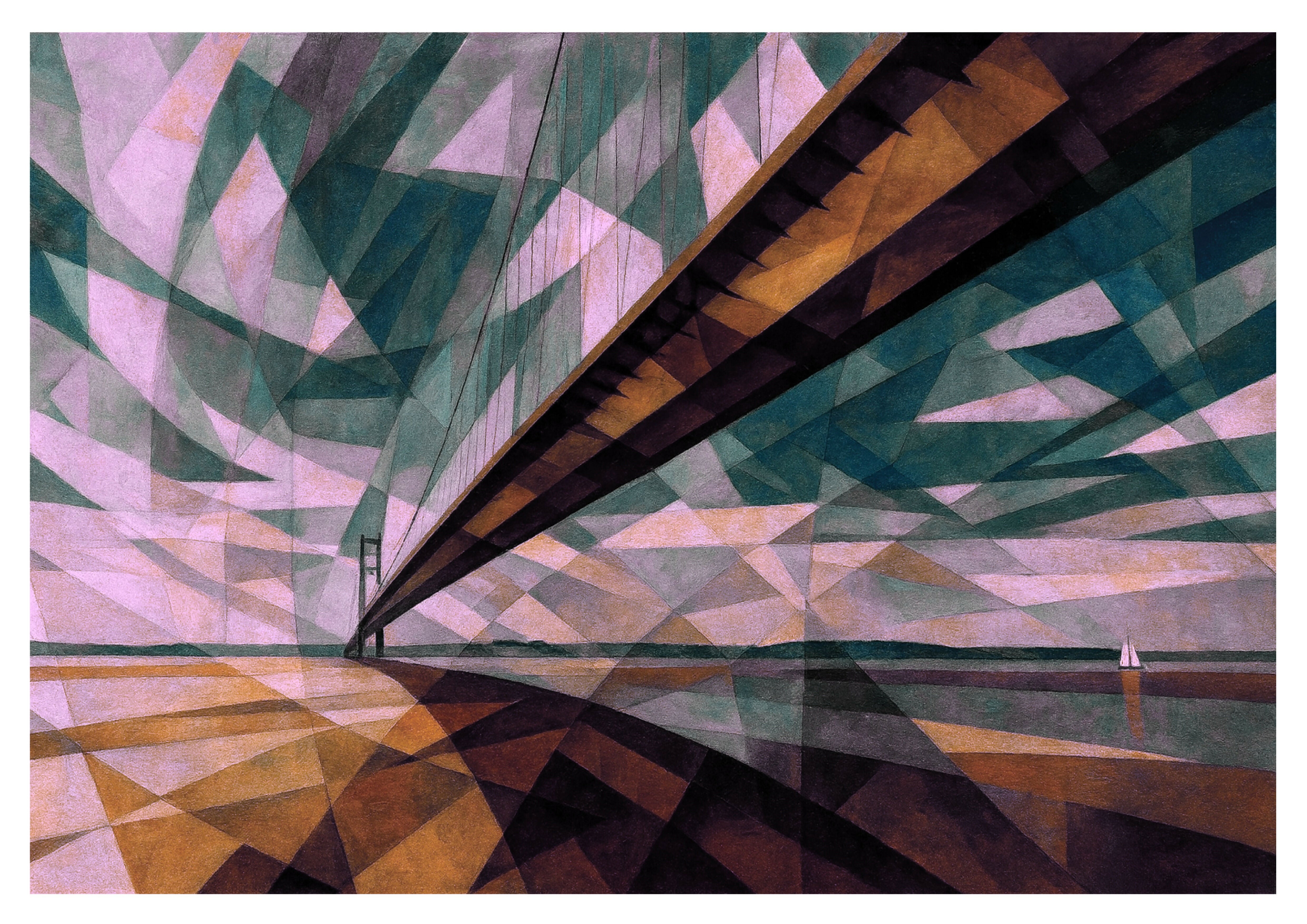 Humber Bridge (Looking South) A4 Print