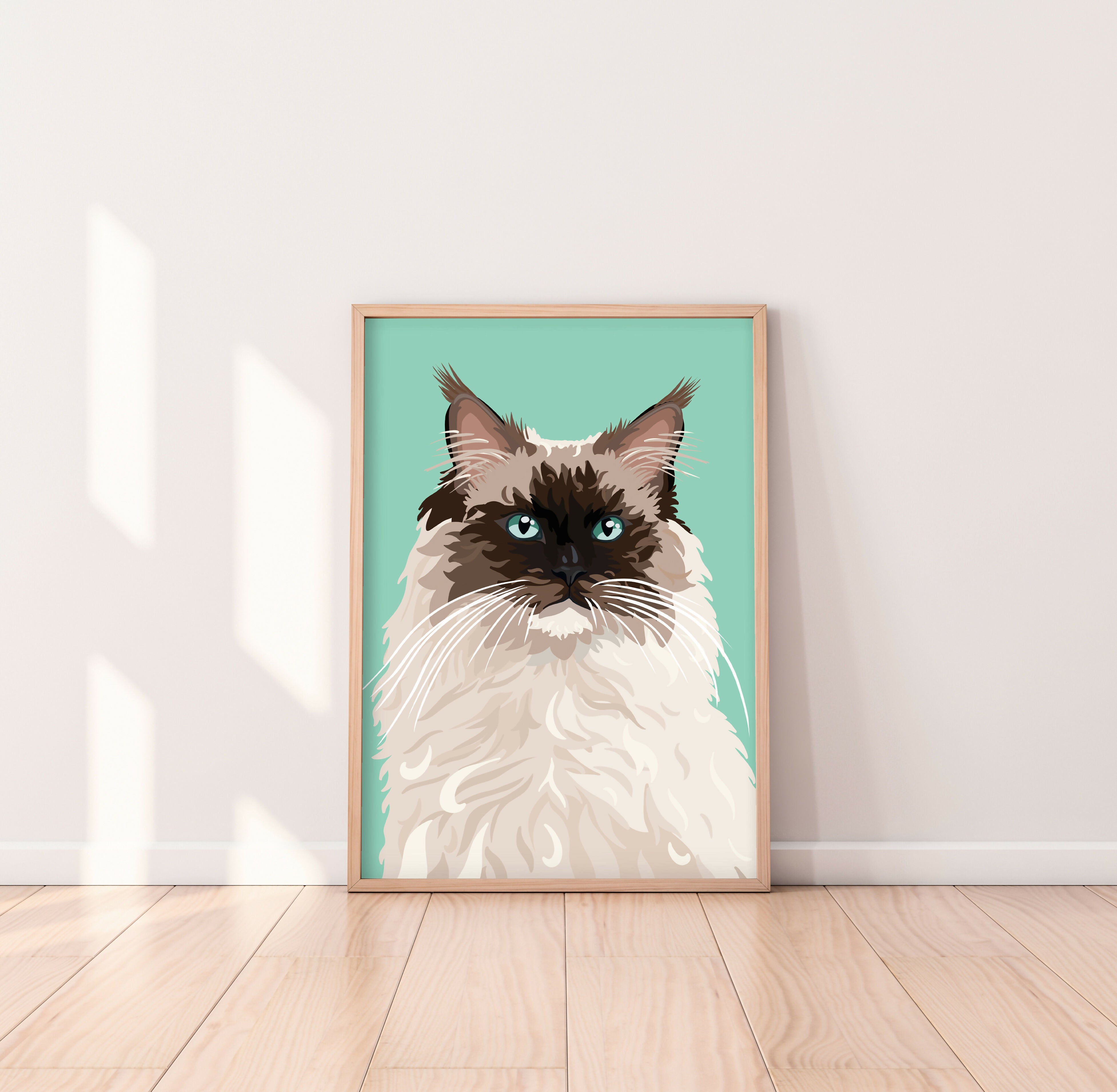 Ragdoll Cat White V3 Cat Art Print