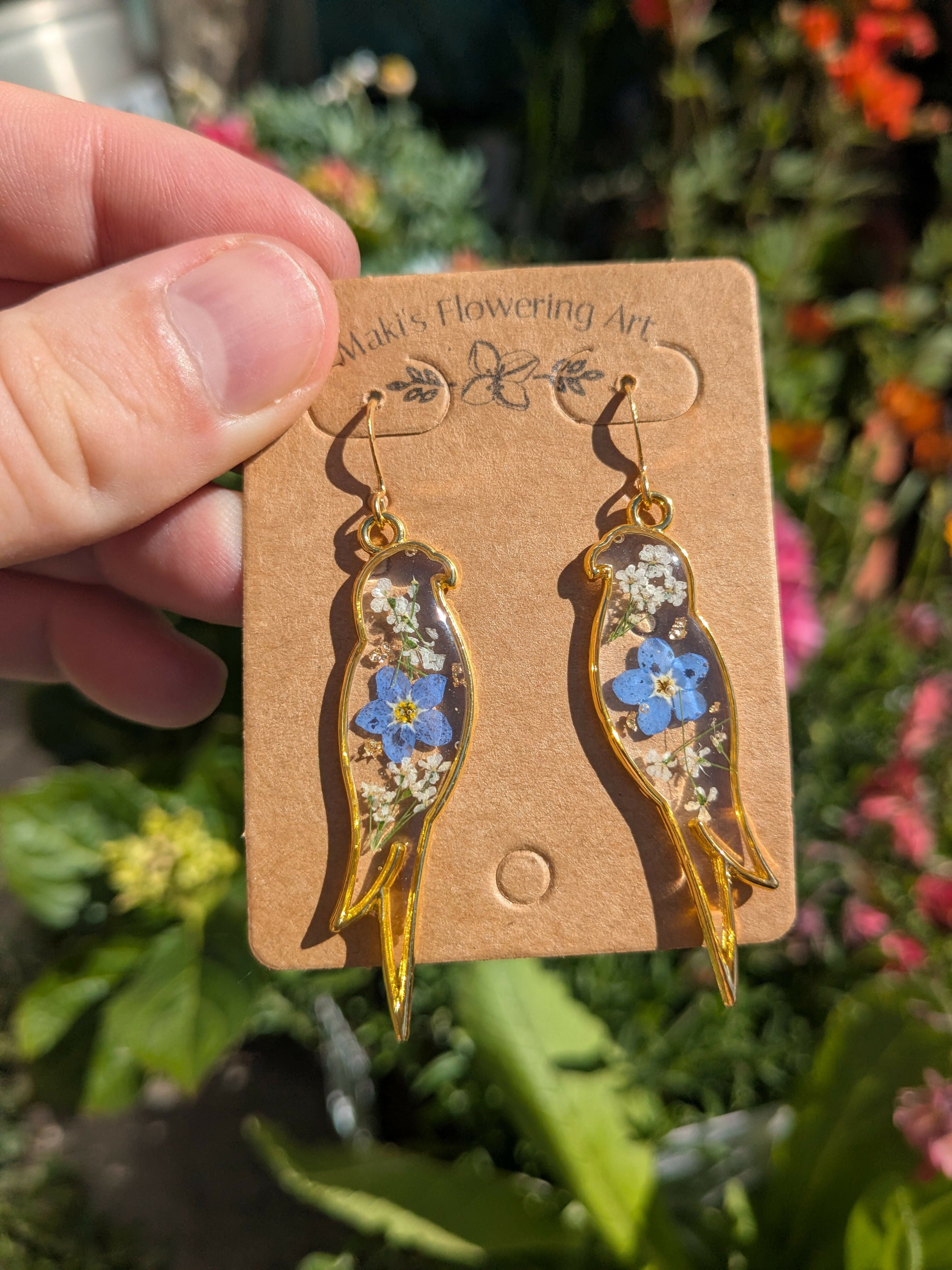 FORGET ME NOT BIRD EARRINGS