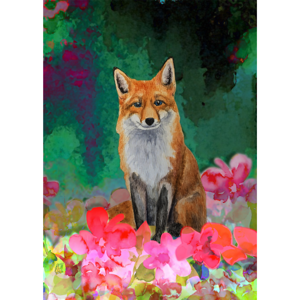 Big and Glossy Follow the Fox A5 Greeting Card