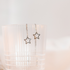 Hypoallergenic Hammered Stainless Steel Star Threaders