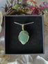 Green Aventurine Wire Wrapped Crystal Necklace on Sterling Silver Chain