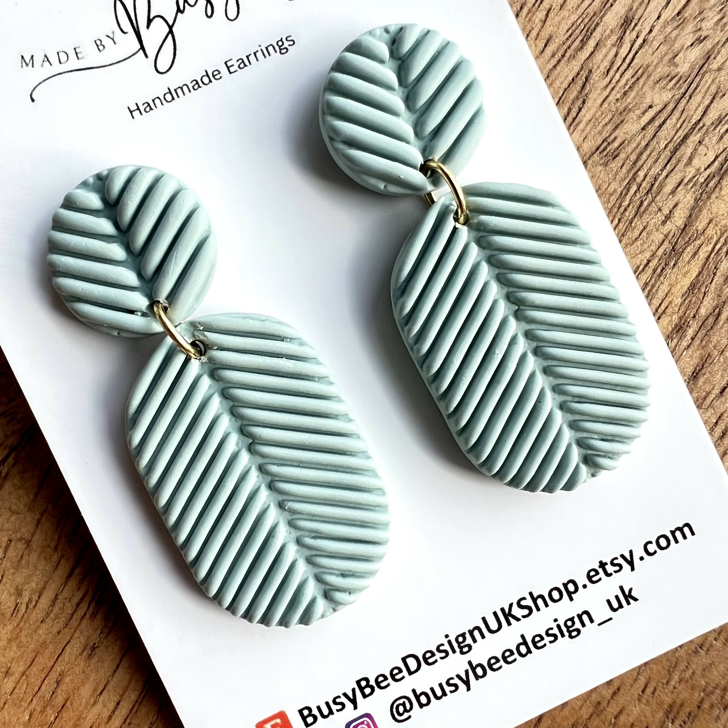Statement Dangle Earrings – Polymer Clay Textured Earrings, Modern Geometric Earrings, Handmade Clay Jewellery