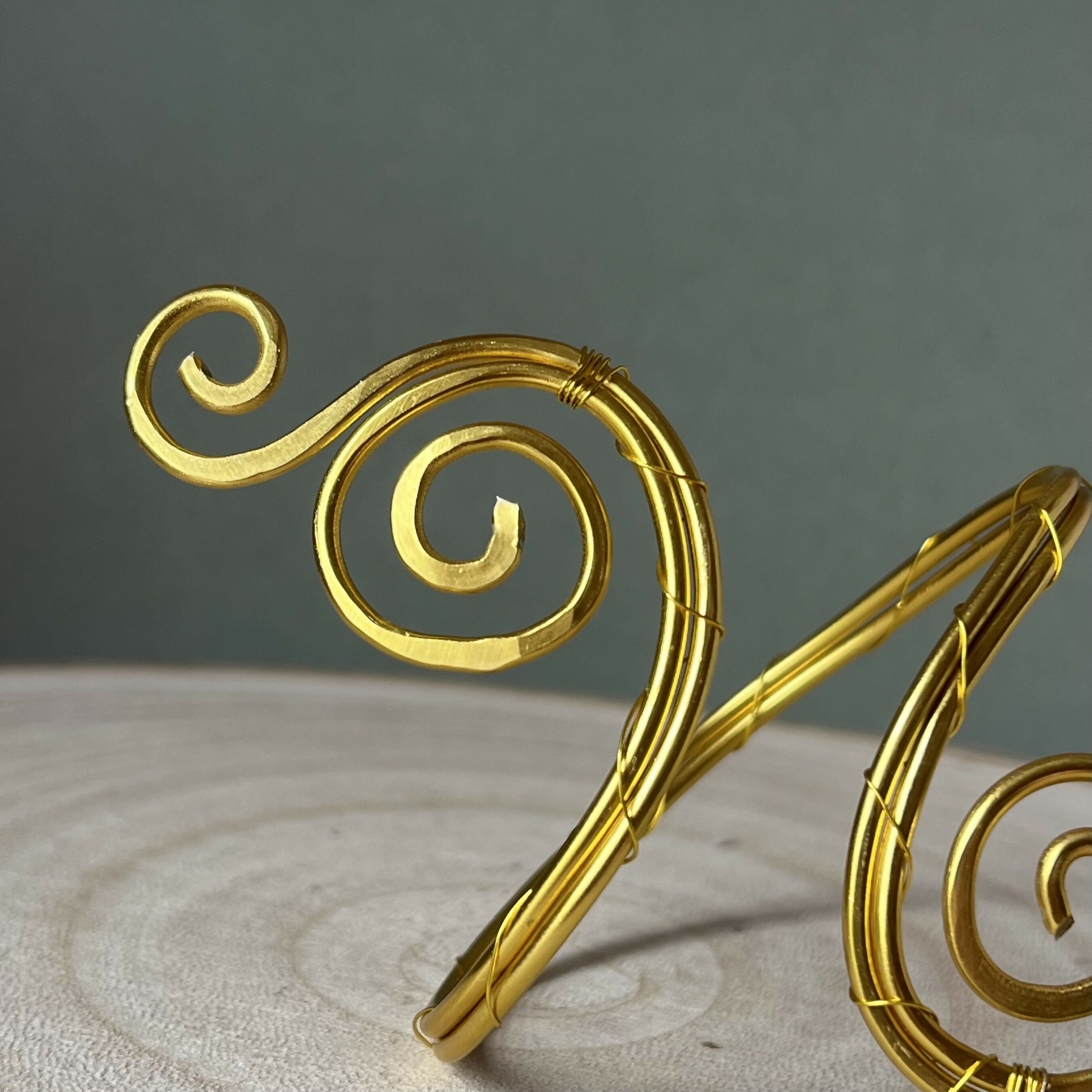 Gold Spiral Wire Wrapped Wrist Cuff Bracelet