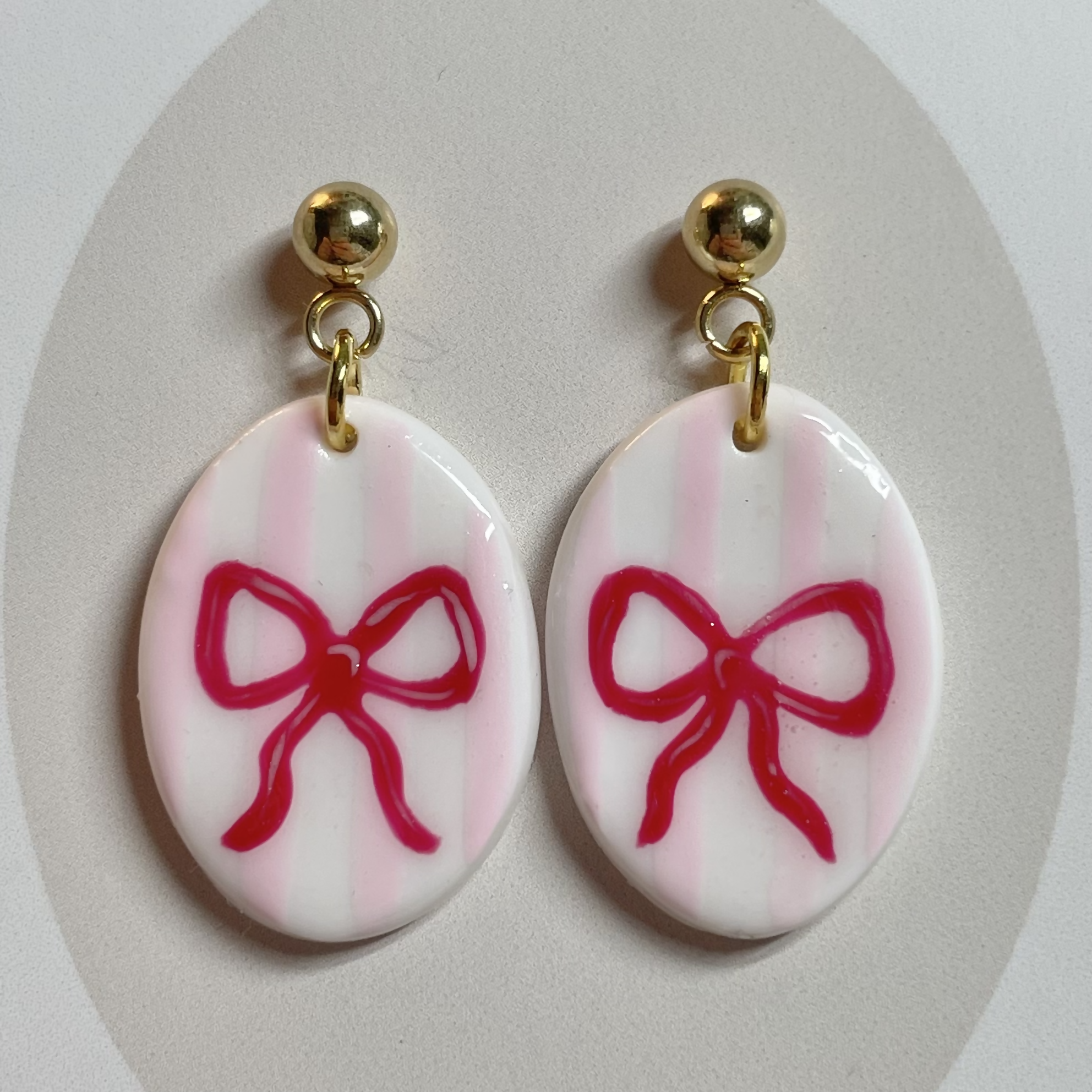 Polymer Clay Earrings With Gold Plated Fastenings