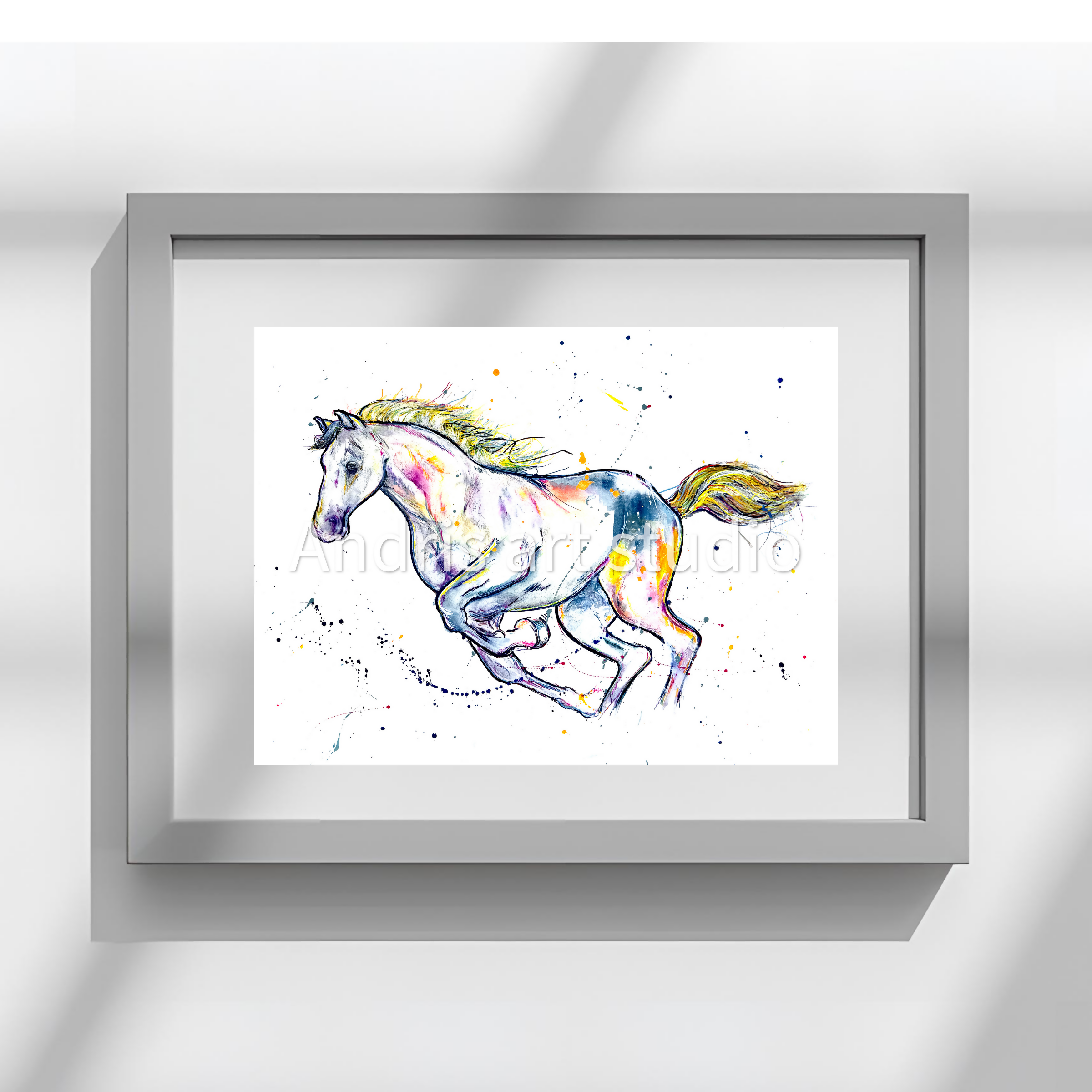 WHITE STALLION FINE ART PRINT