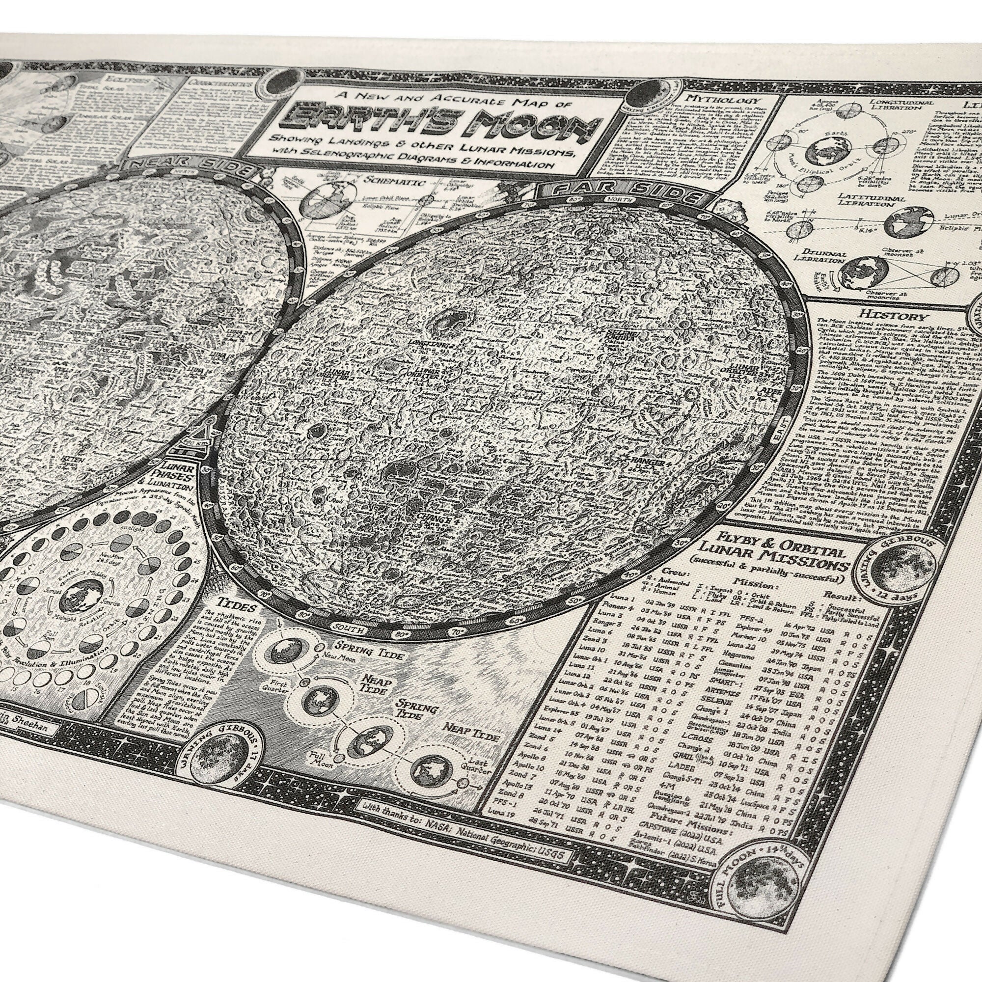 Moon Map Tea Towel