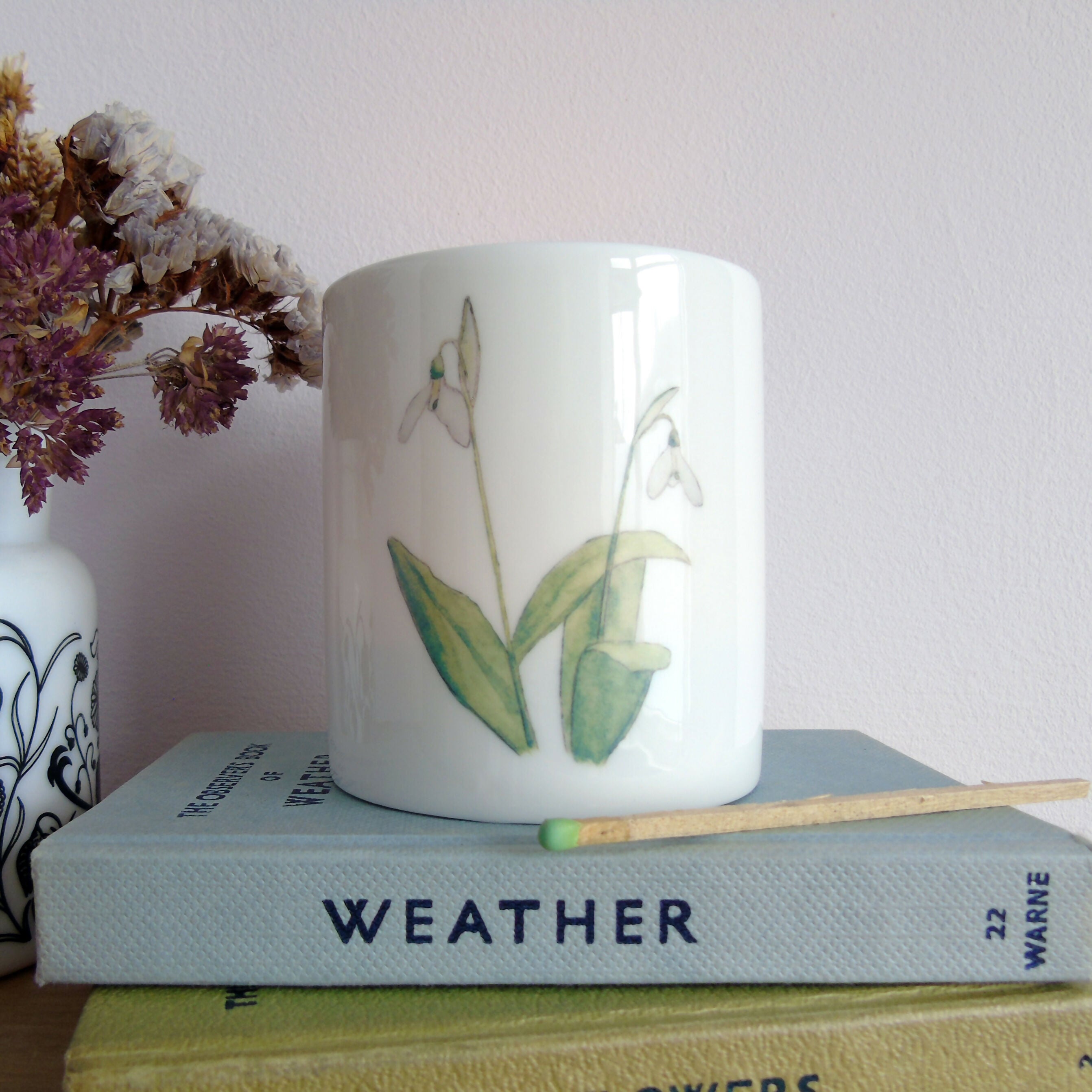 Snowdrops Bone China Candle Holder