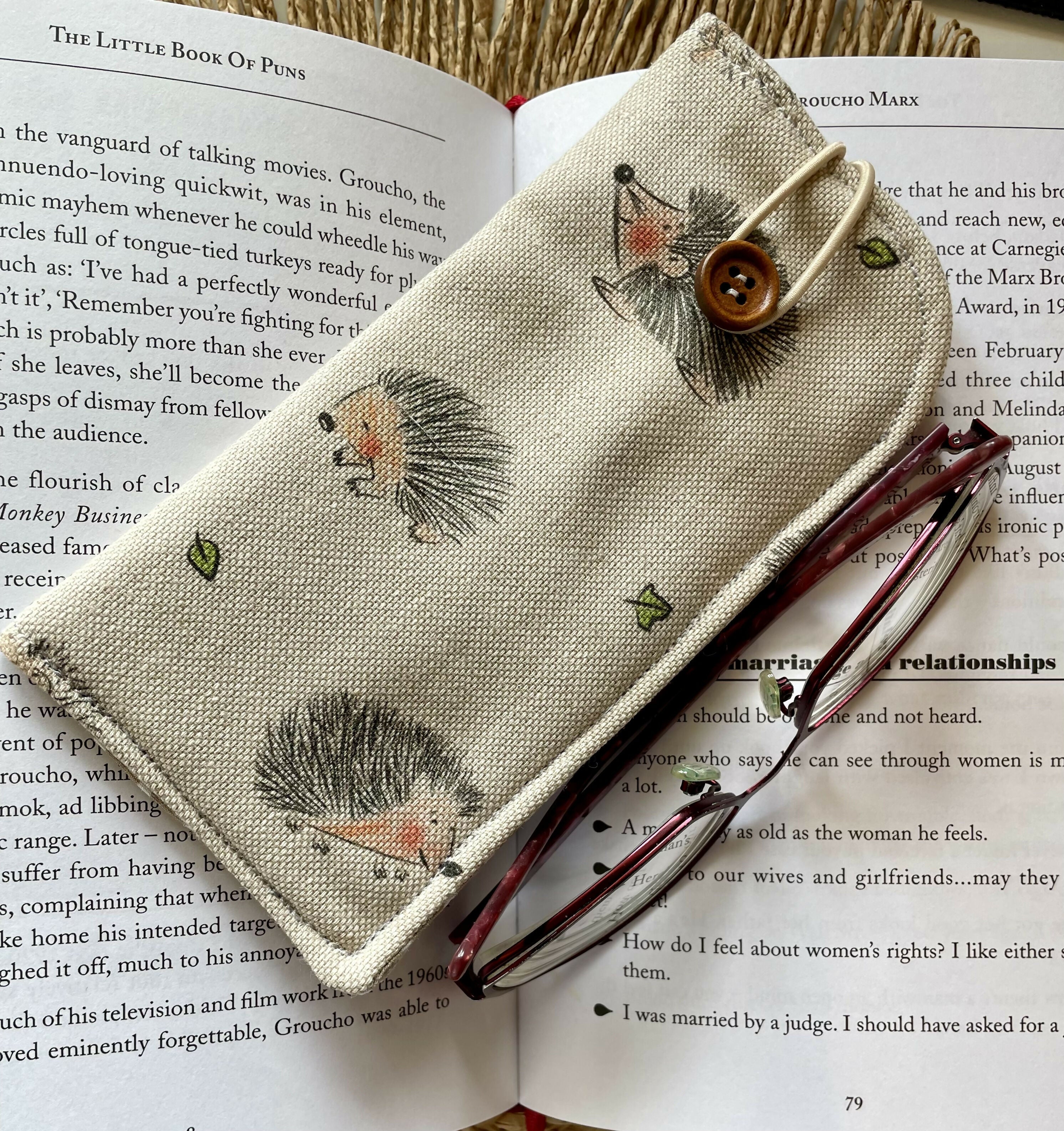 Hedgehog Print Glasses Case
