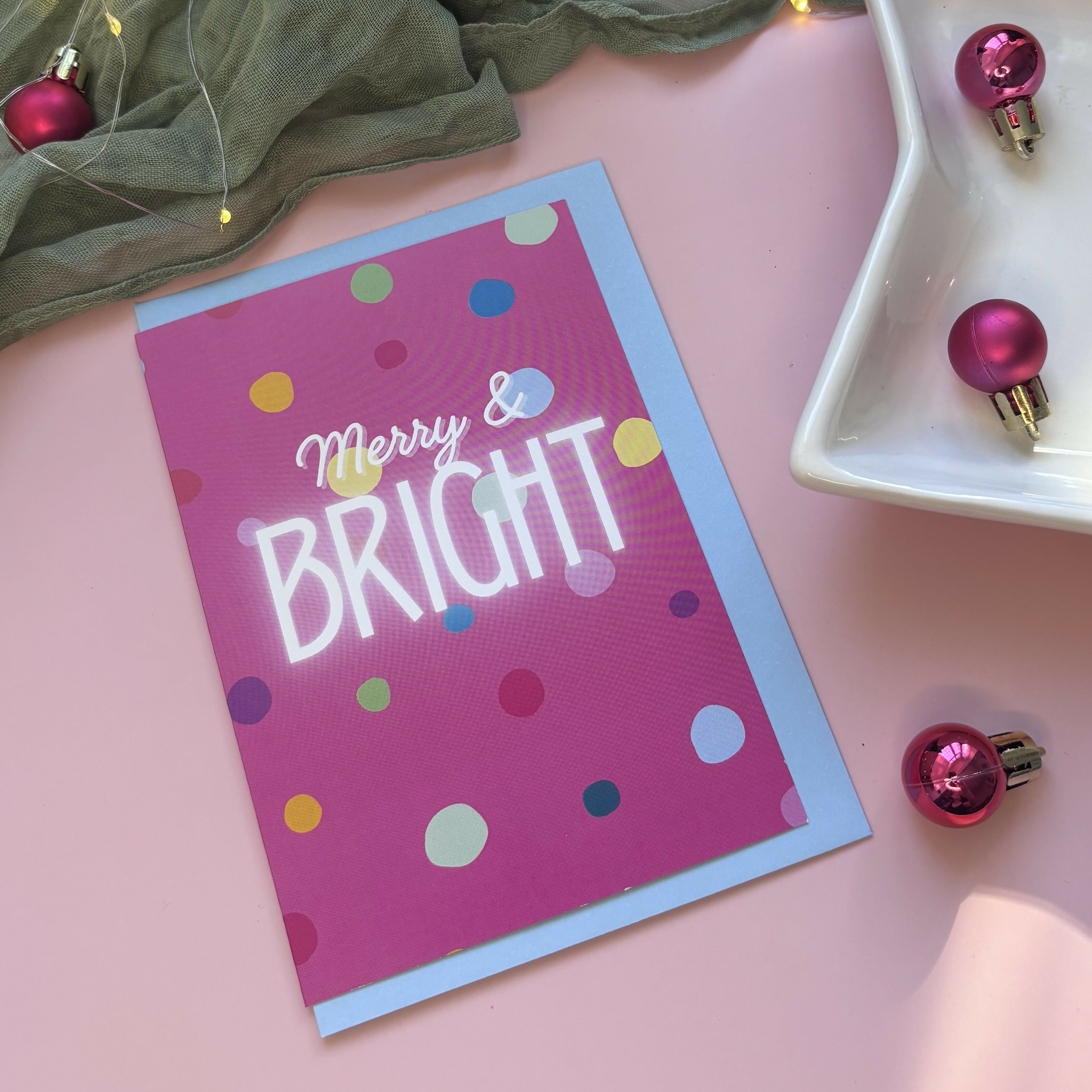 Merry & Bright Polka Dot Christmas Card