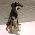 Ceramic Saluki dog sculpture, Black and sand