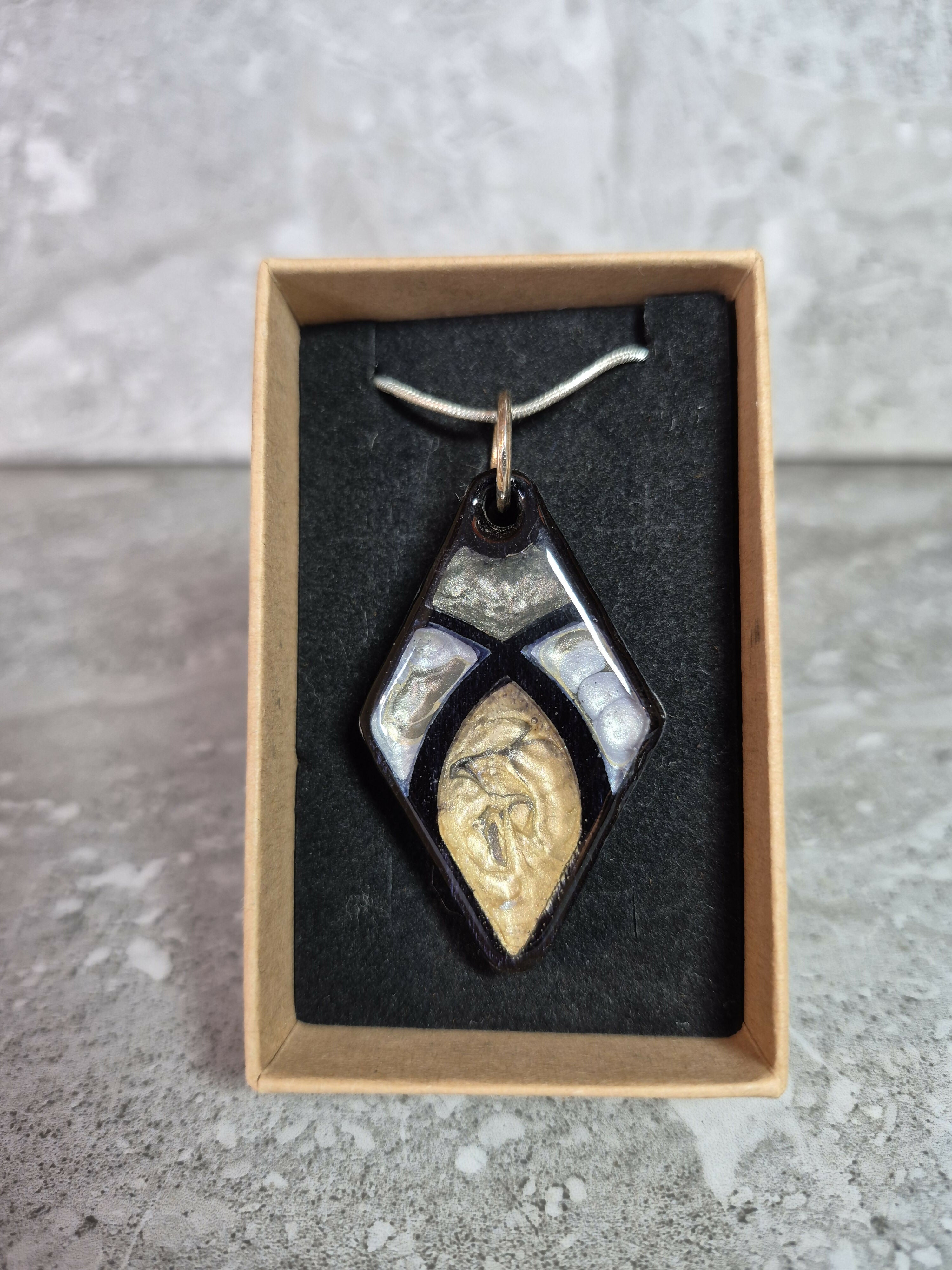 Unique Hand Crafted Diamond Shape Pendant