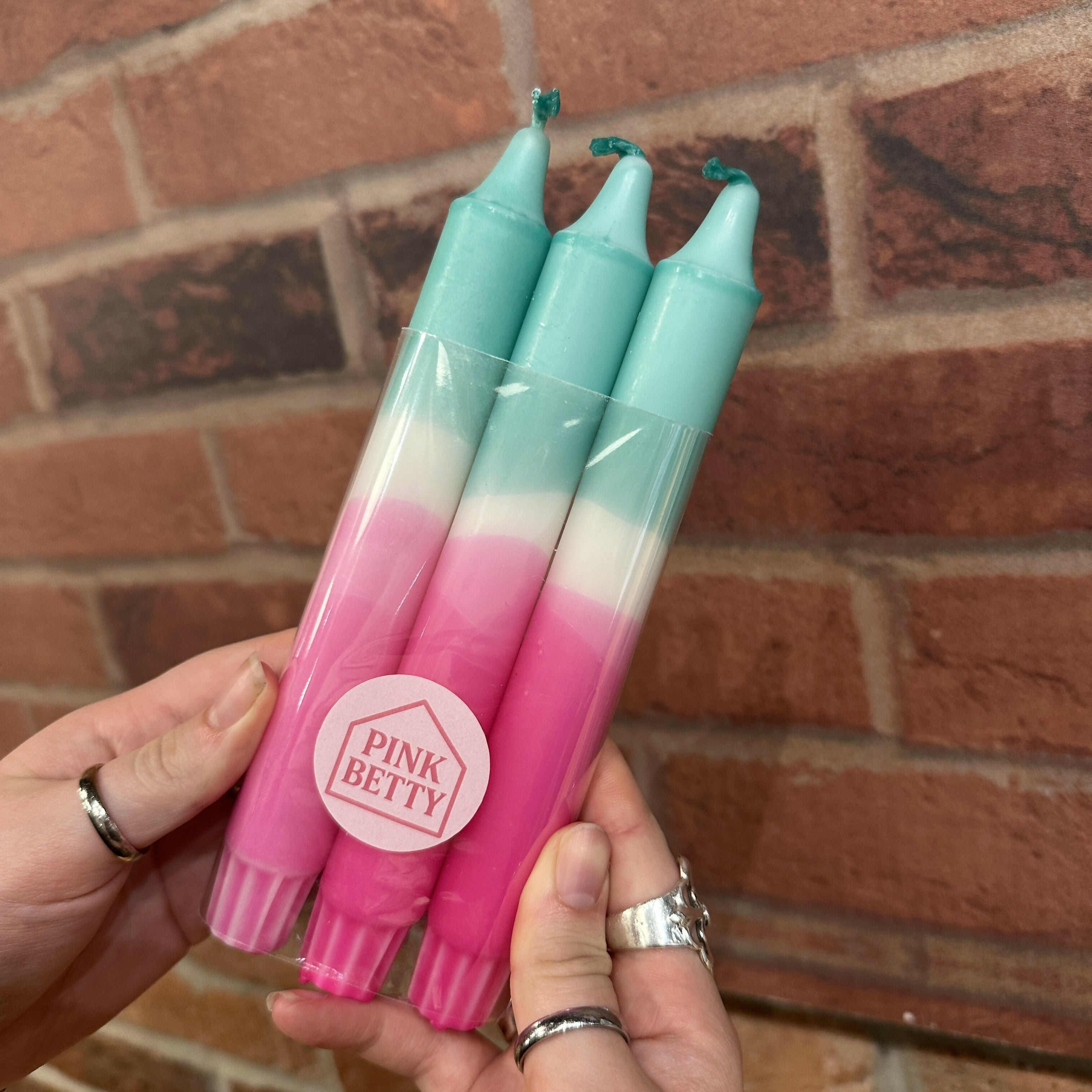 Pack of 3 Unscented Candles - Various Colours - Holders Sold Separately