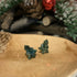 Small Green Christmas Tree Studs