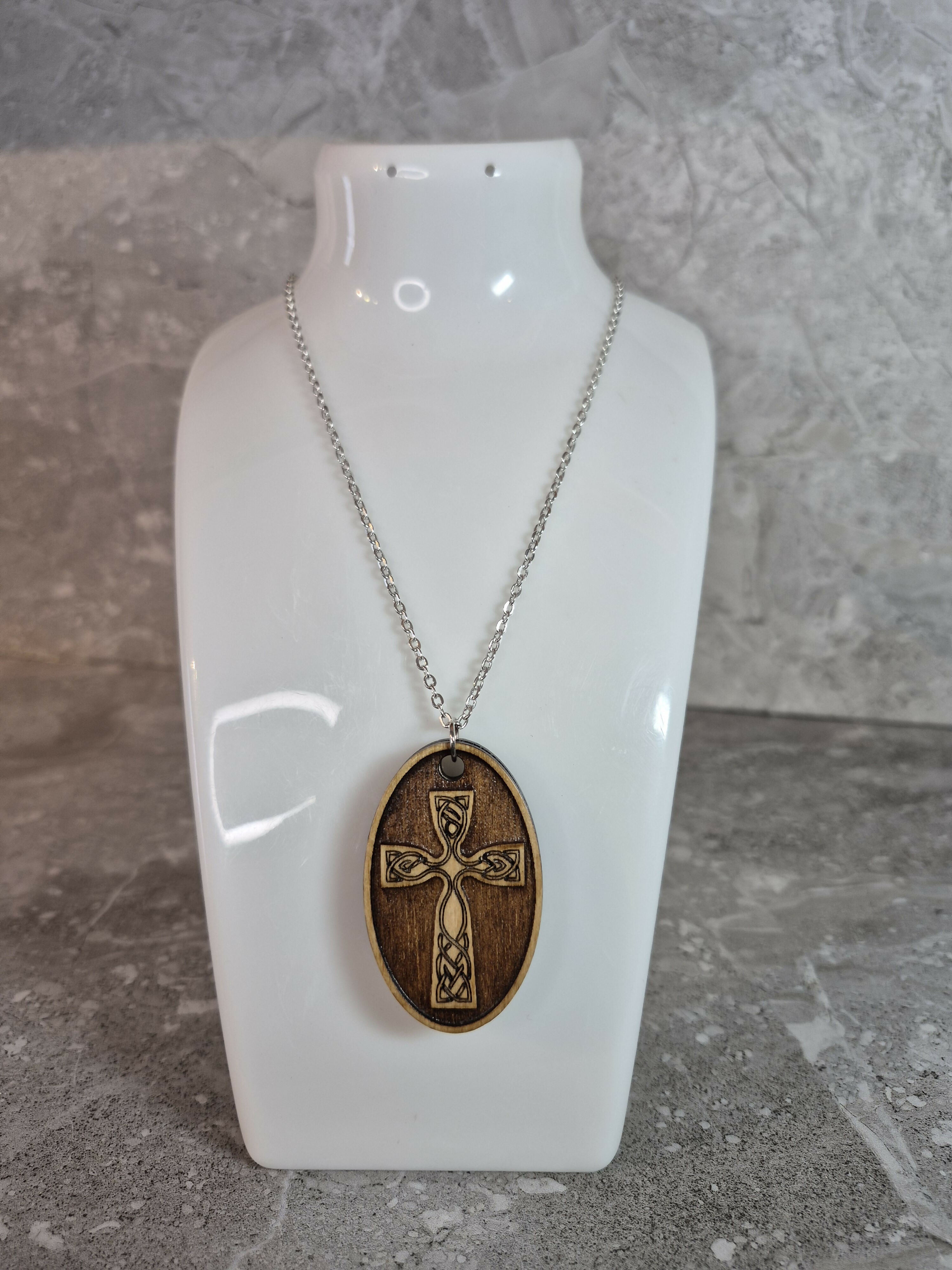 Handcrafted and Engraved Celtic Cross Pendant