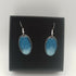 Dark and Powder Blue Oval Enamel Earrings