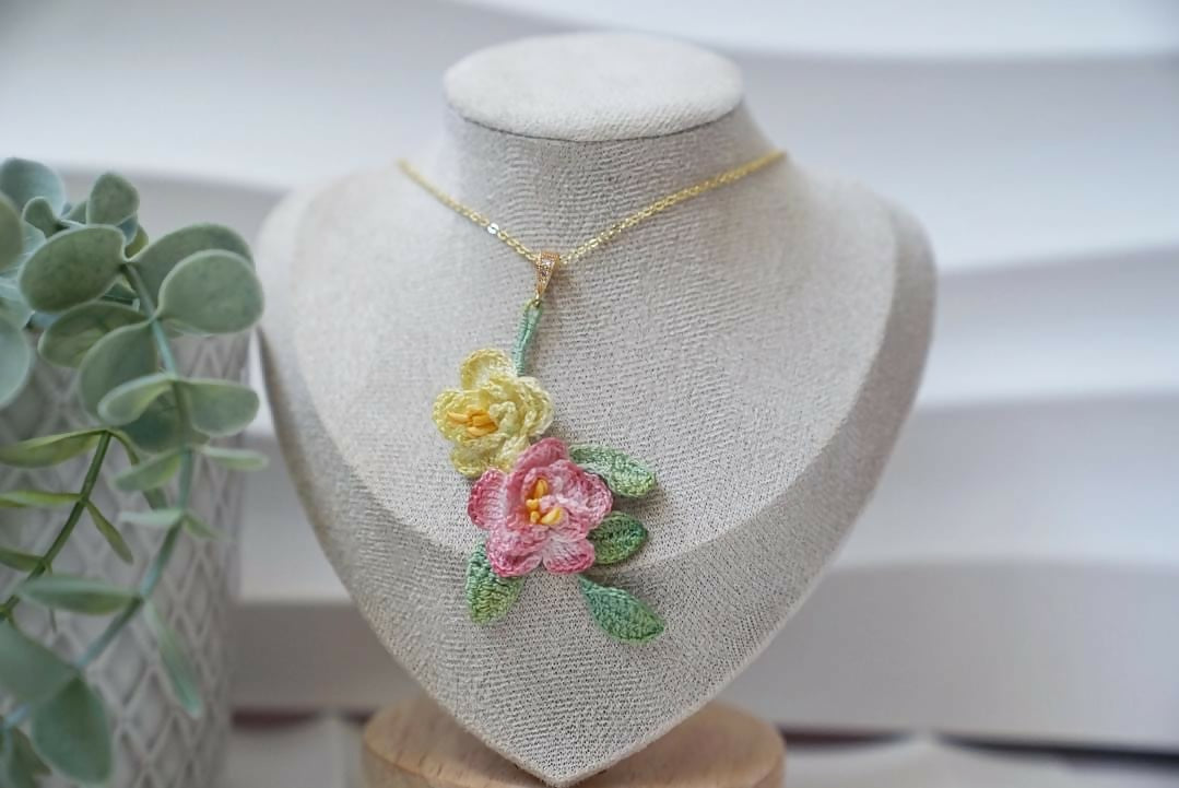 Peony Flower Necklace