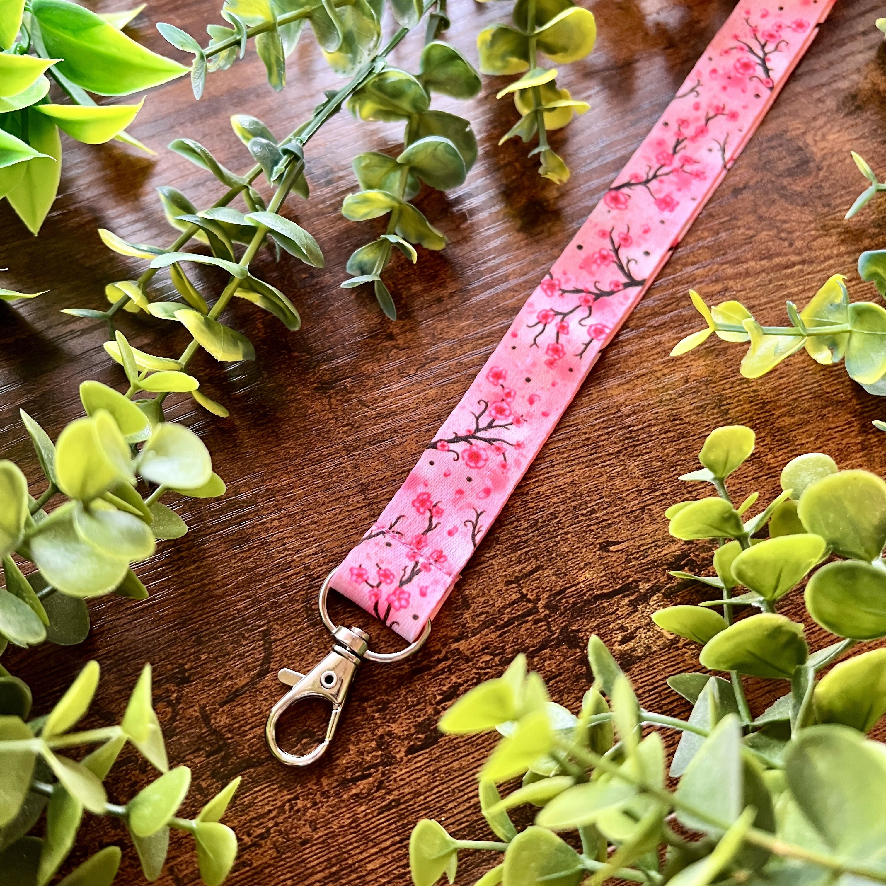 Pink Sakura Lanyard