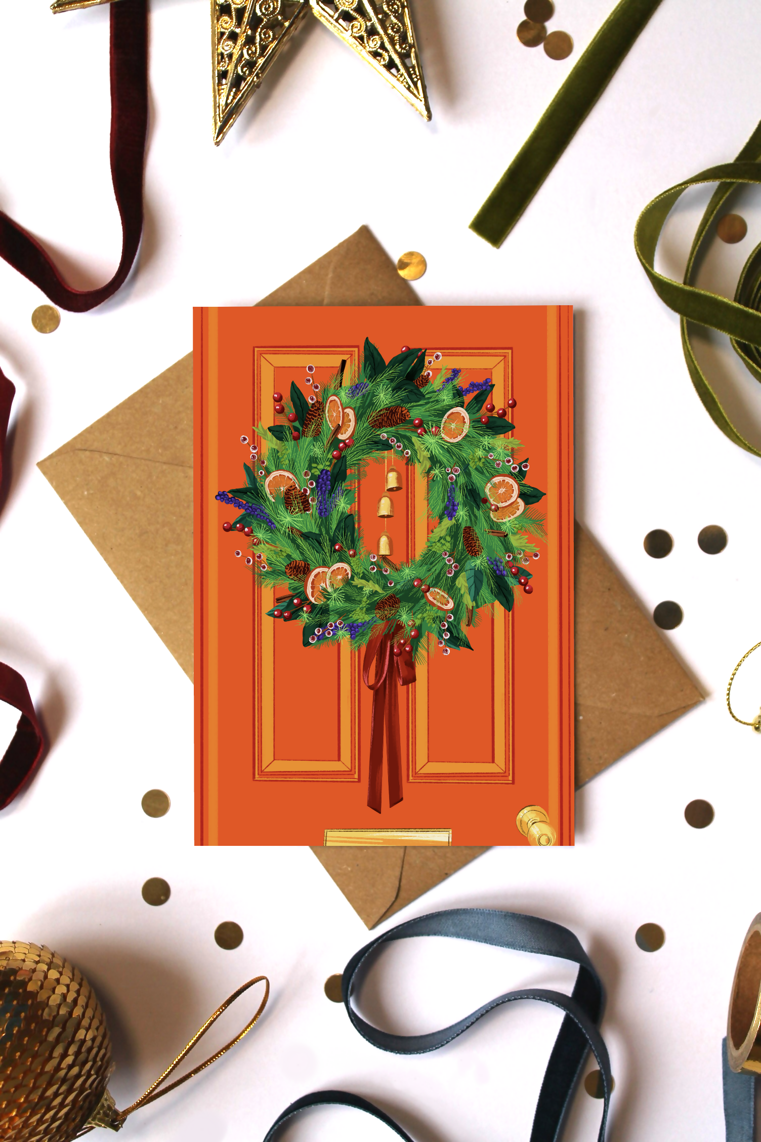 Festive Wreath Christmas Card