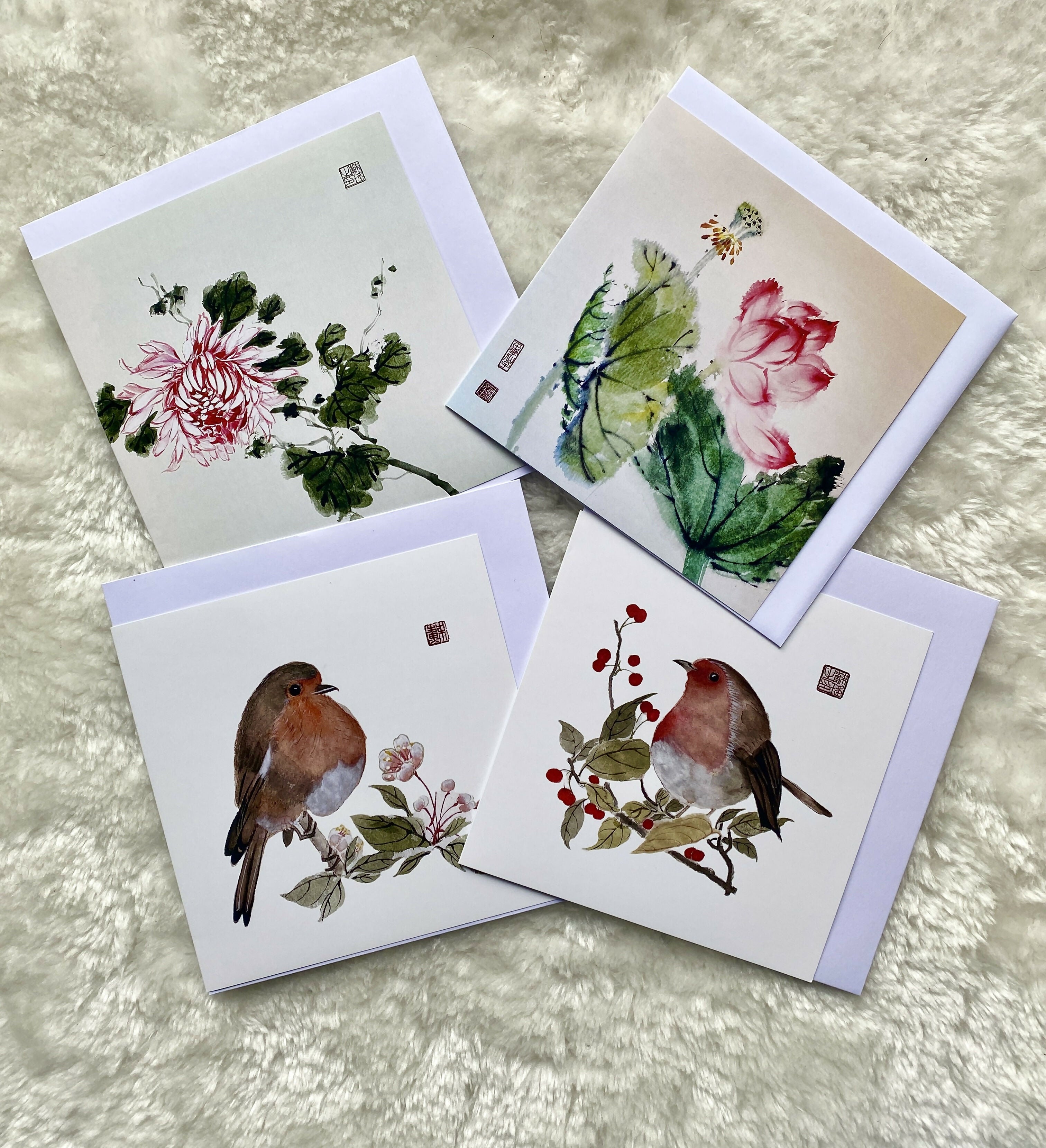 Traditional Chinese Ink Painting Greeting Cards