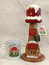 30cm Red Handmade, Free Standing Painted Wooden Bell Shaped Topped Toadstool Elf House With Double Snow - Whimsical Woodland Ornament & Holiday Keepsake