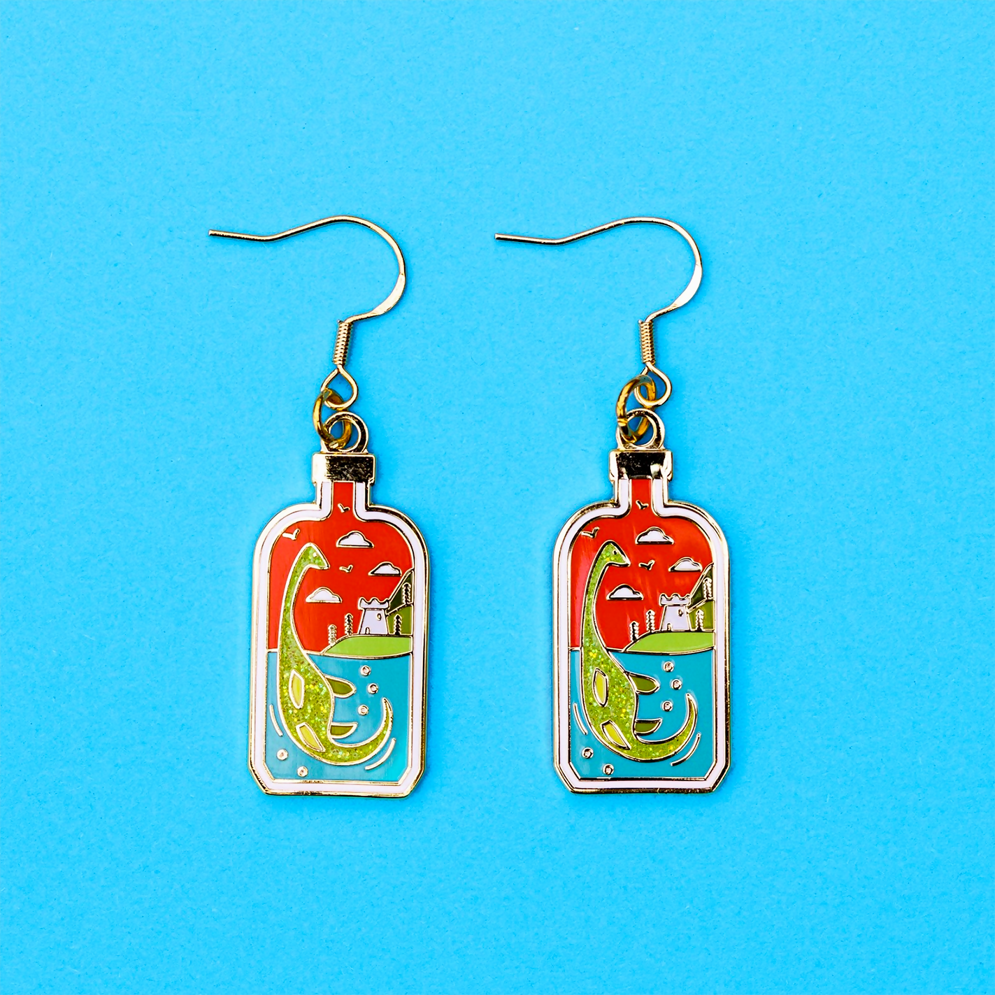 Earrings Plain Background Nessie