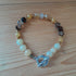 Tibetan Silver toggle Bracelet with Aged Yellow Jade, Bronze Hematite and Faceted Coffee Agate.