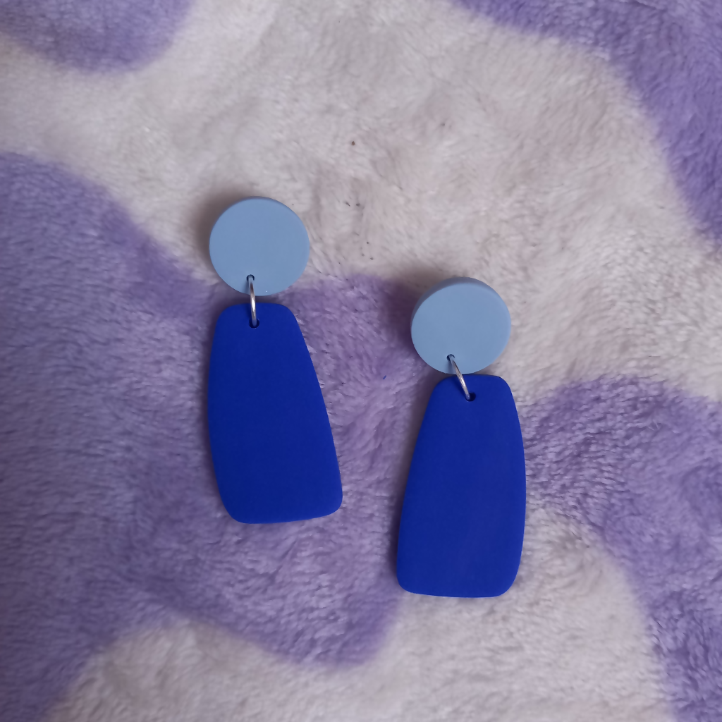 Polymer Clay Two-Tone Dangle Earrings