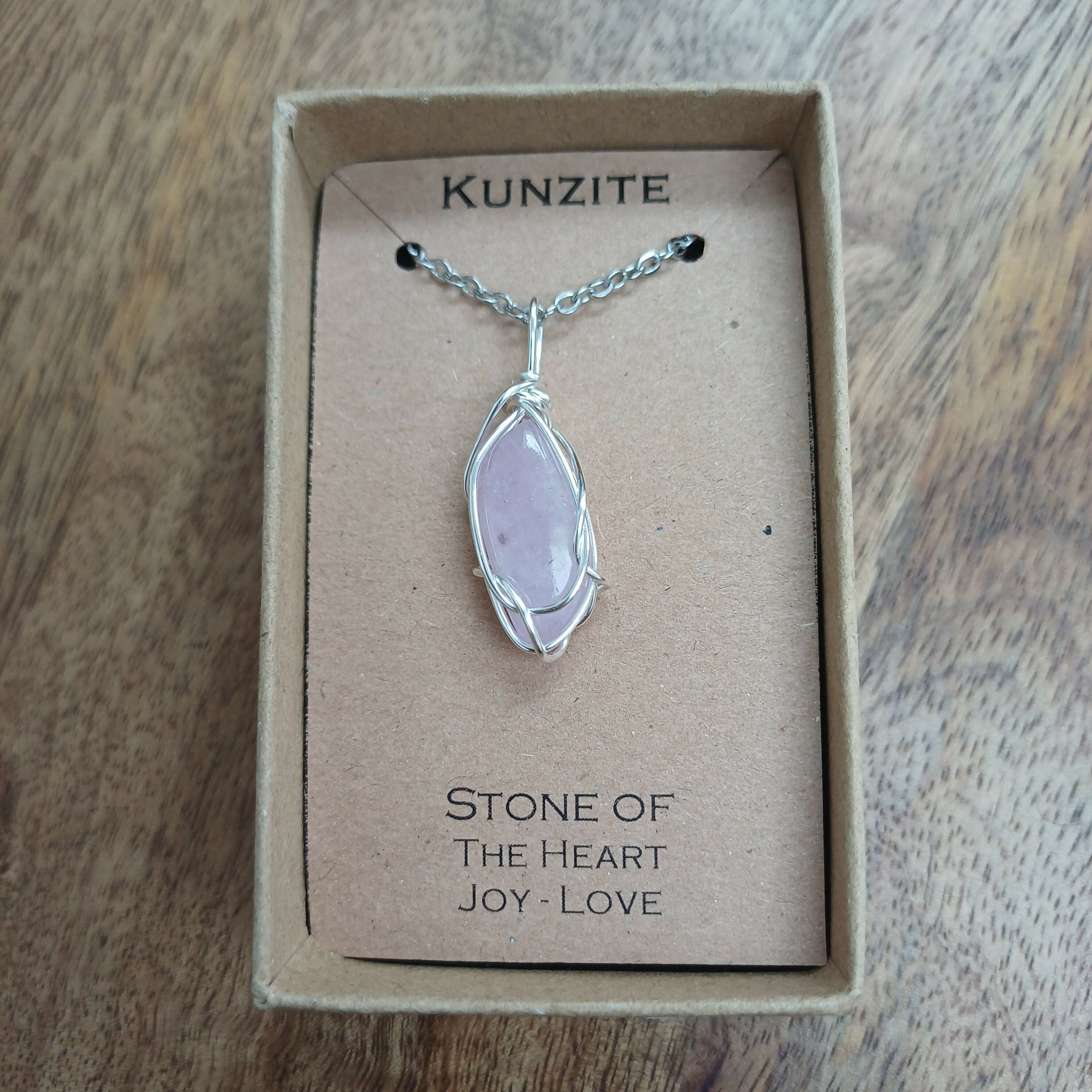 Kunzite Wire Wrapped Pendant