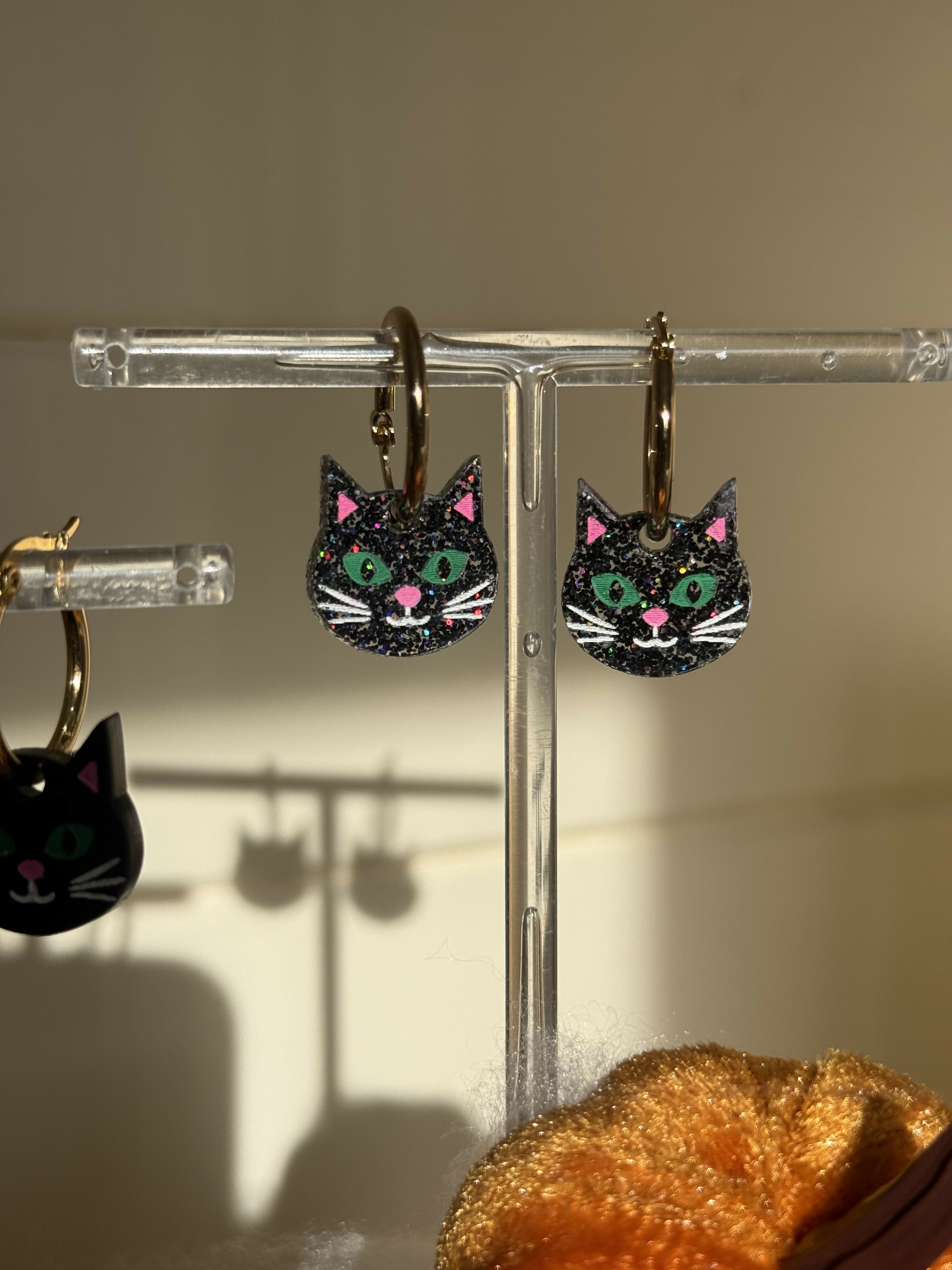 Cute cat face hoops