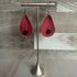 Forest Whisper Leather Earrings – Wild Berry Red