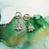 Handmade Christmas Trees Resin Huggie Hoops Silver Or Rainbow