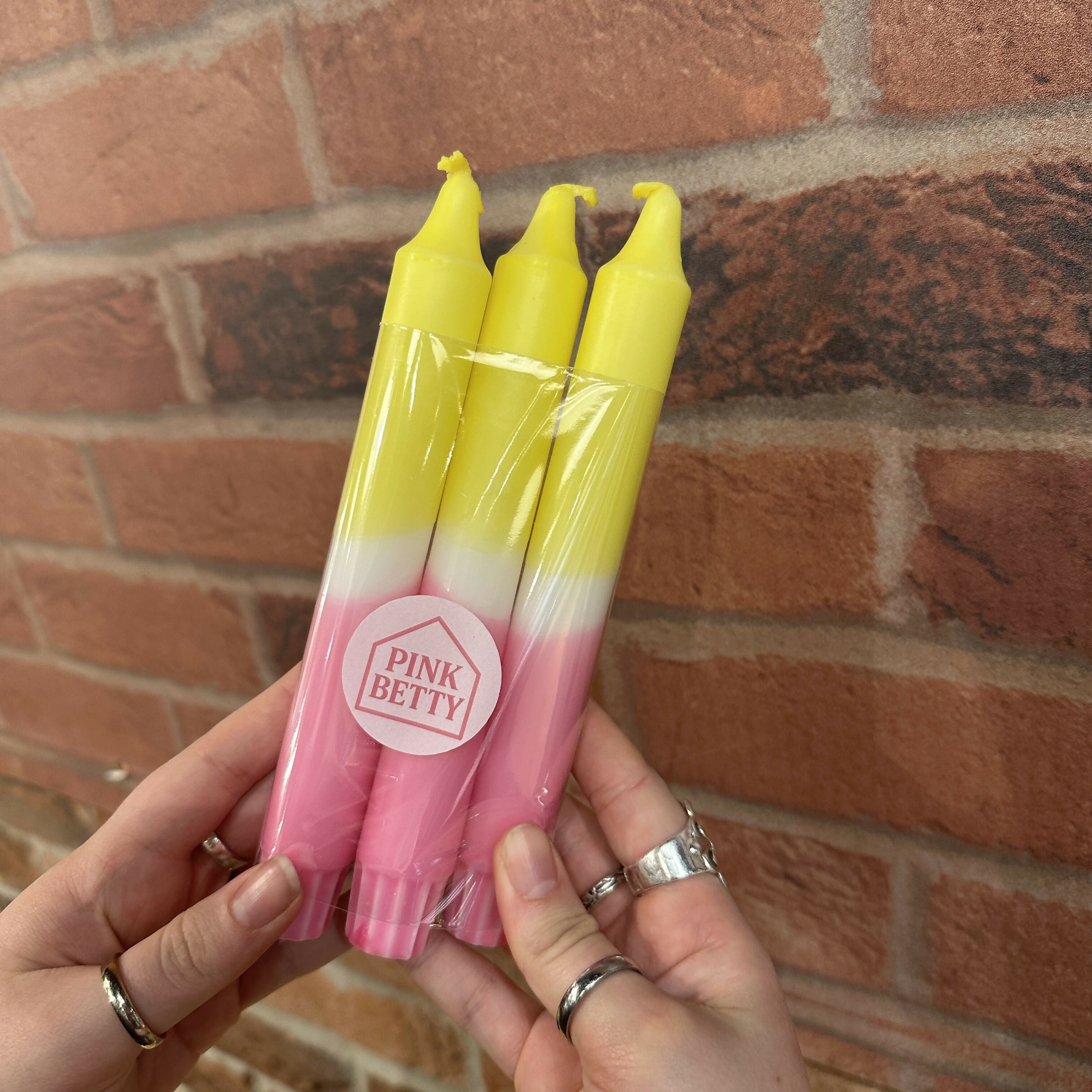 Pack of 3 Unscented Candles - Various Colours - Holders Sold Separately