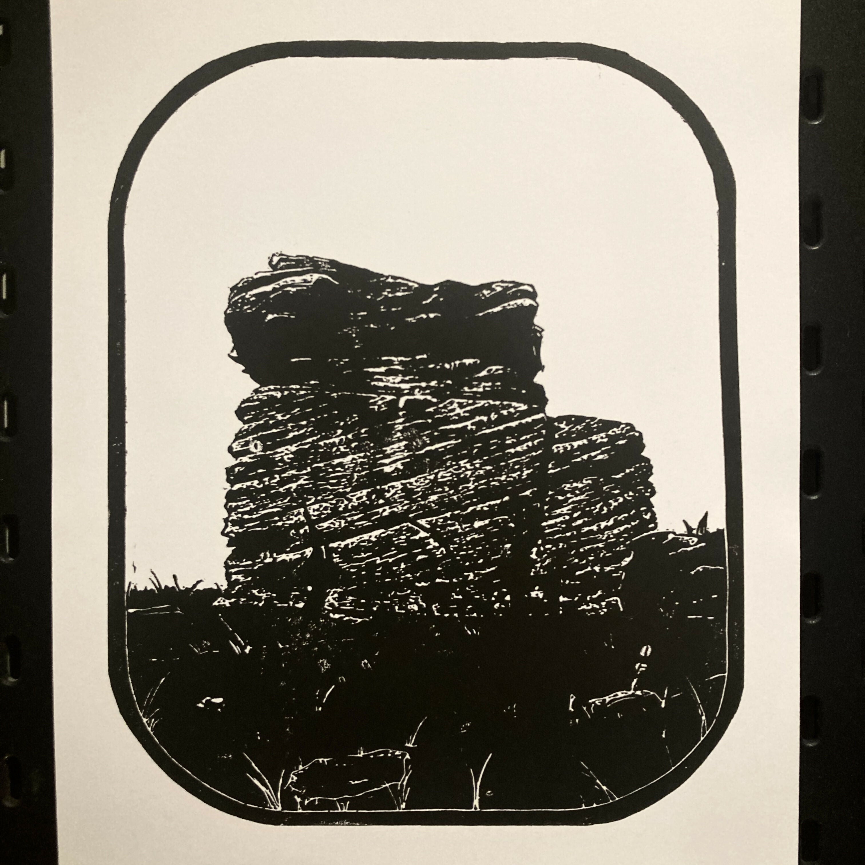 Mother Cap Hand Carved Lino Print On Card