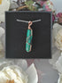 Malachite Wire Wrapped Crystal Point Necklace on Sterling Silver Chain