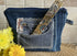 Upcycled Denim Clutch Bag with wristlet.