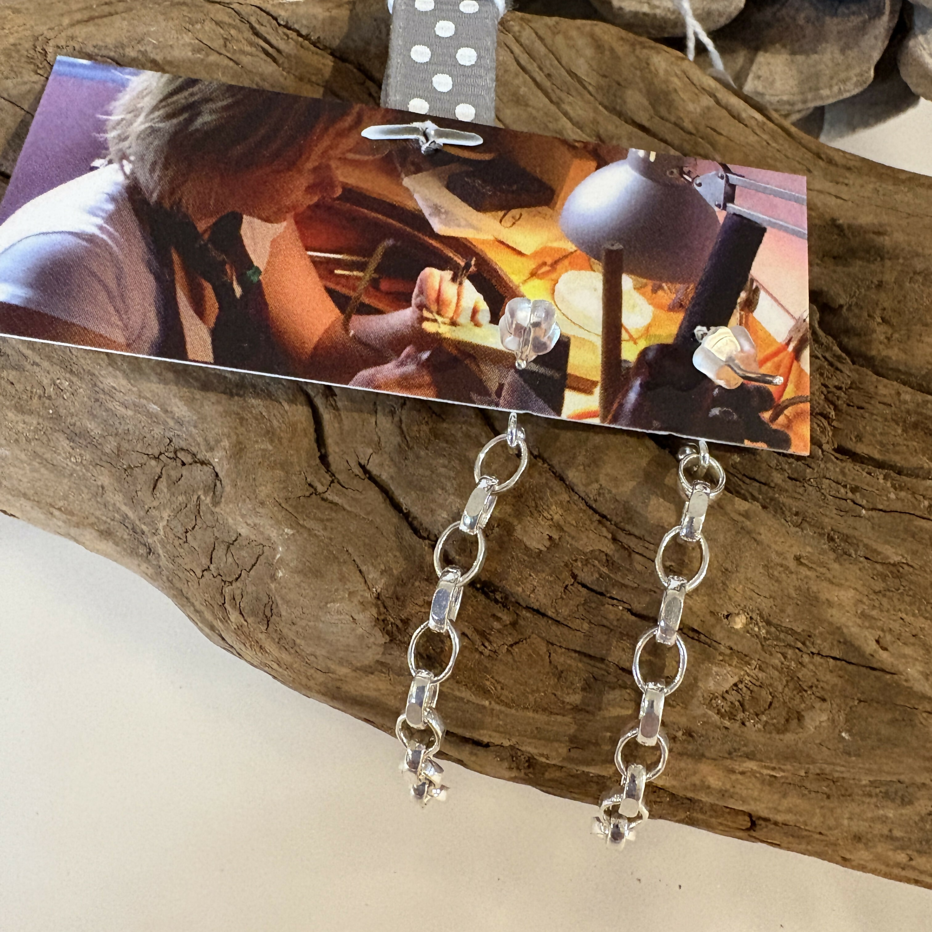 Sterling Silver Medium Link Earrings