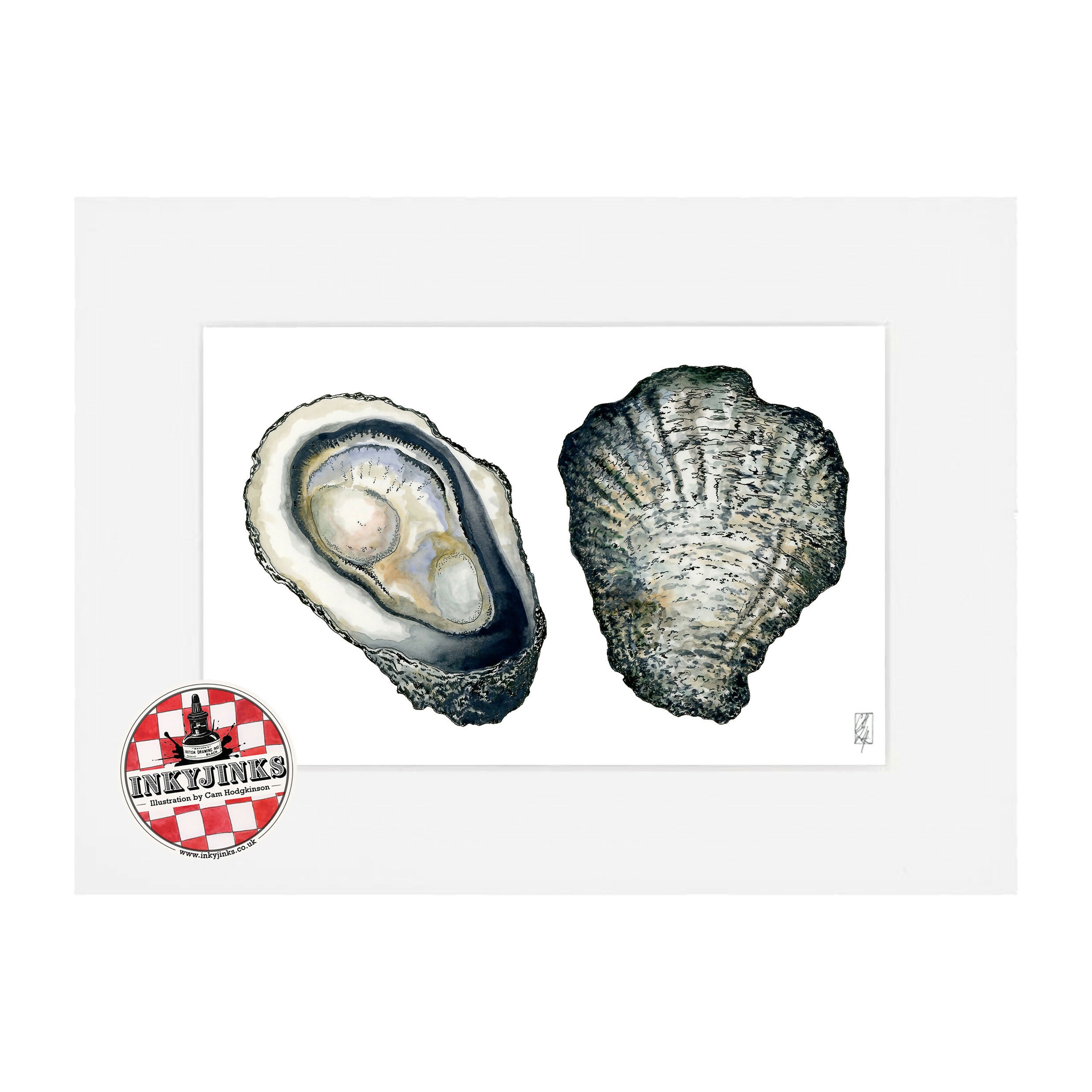 10”x 8” Mounted and Backed Giclée Print of Oysters