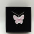 White and Pink Enamel Butterfly Pendant