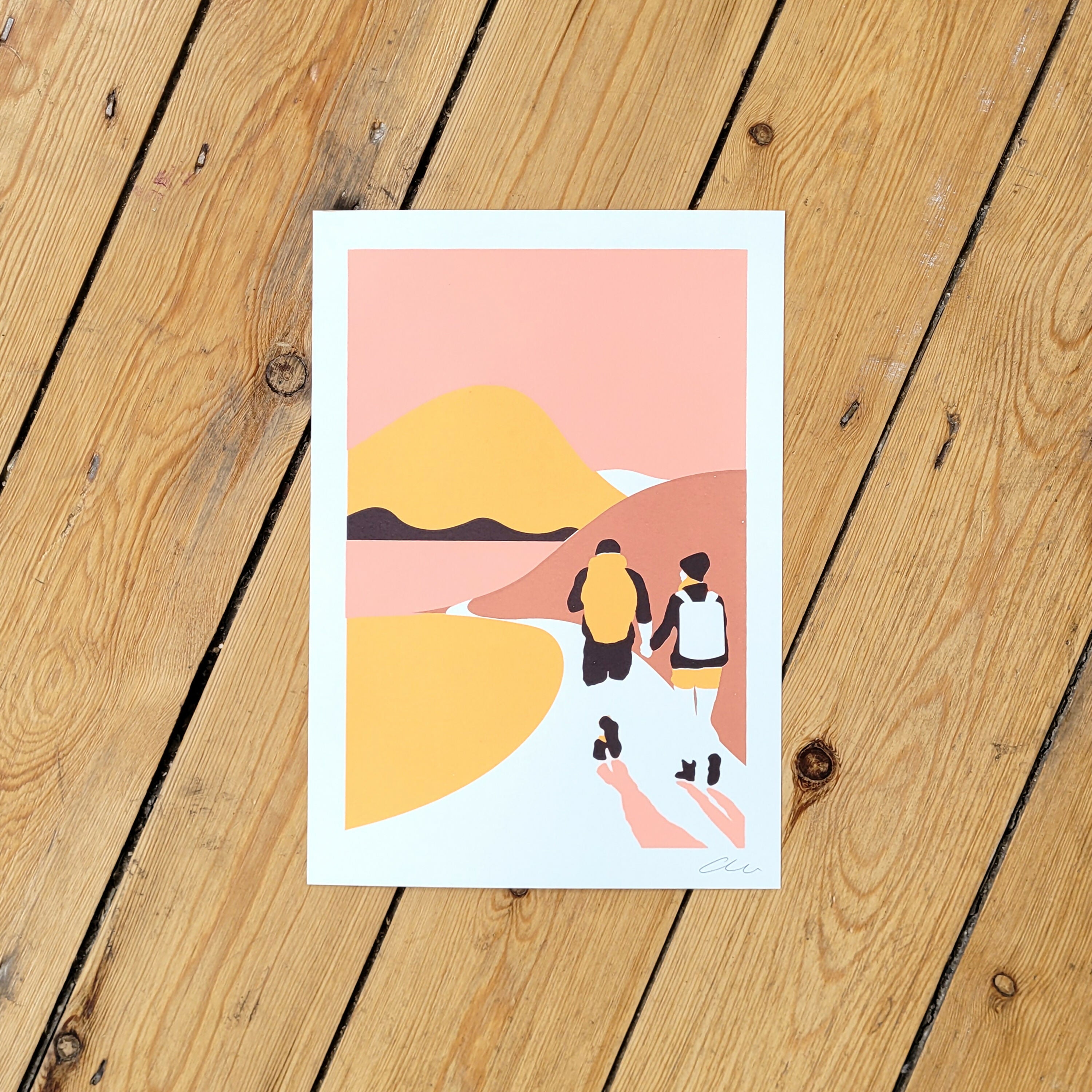 Walkers (Orange), A4 Print