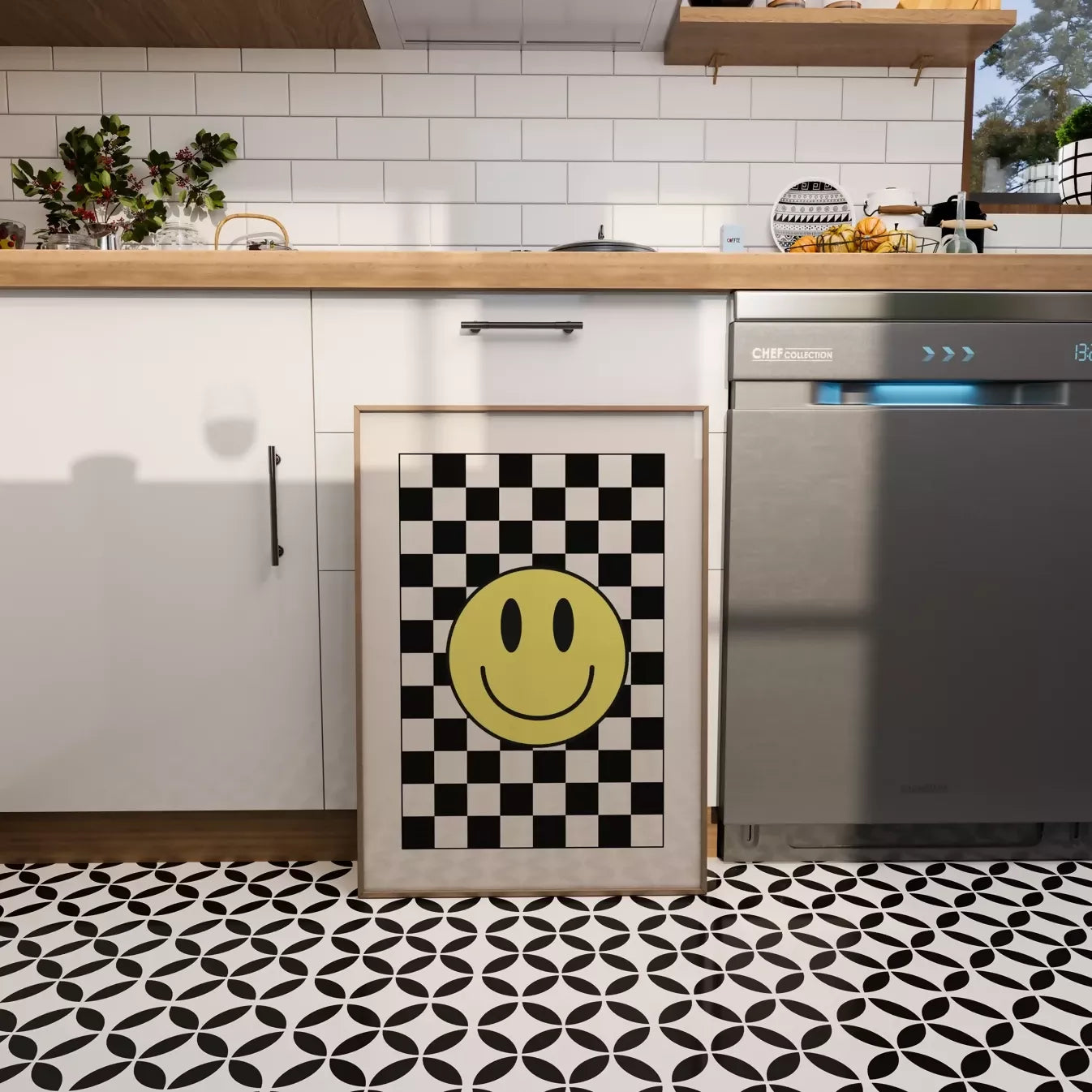 CHECK SMILEY FACE WALL ART PRINT