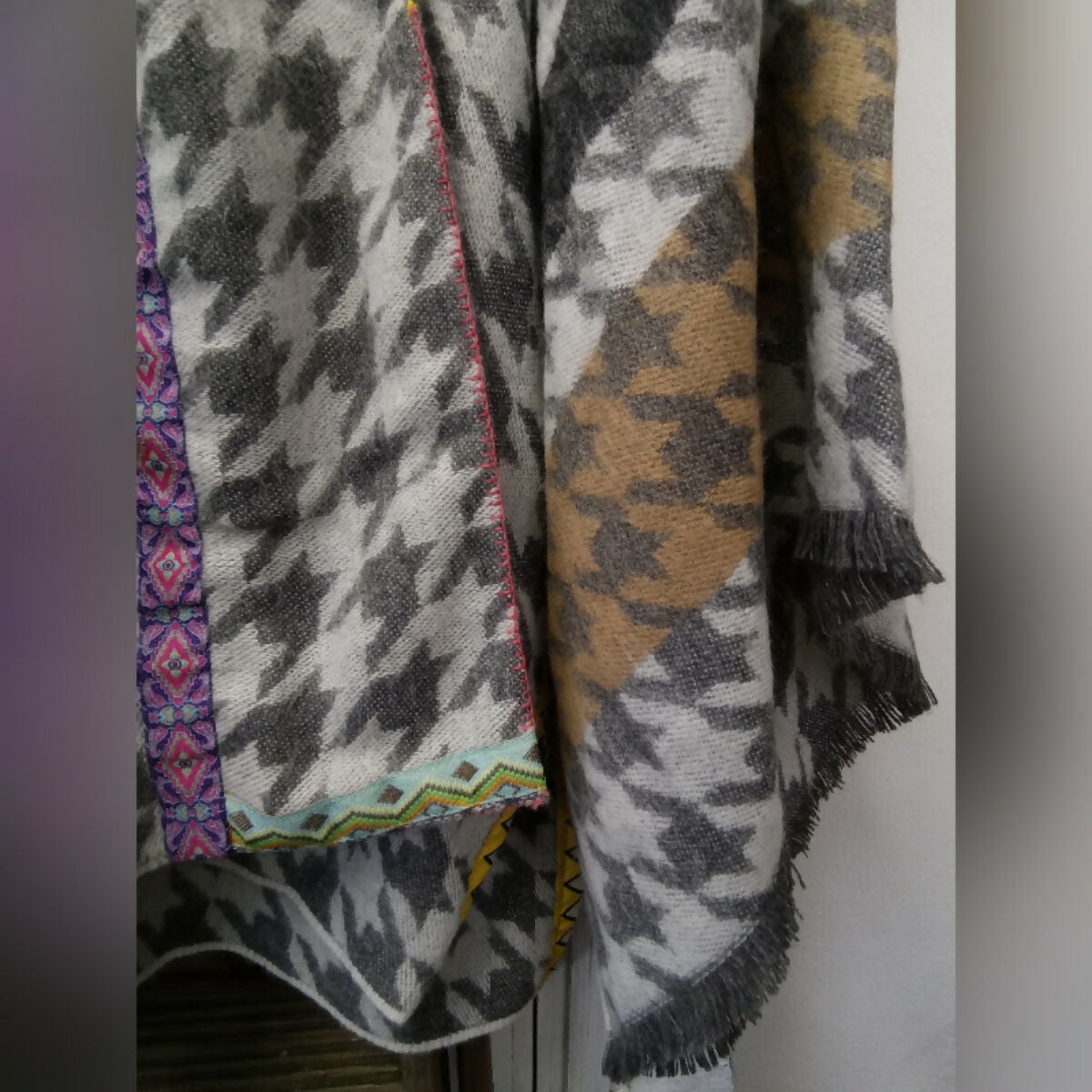 LEWIS HOUNDSTOOTH WOOL KIMONO